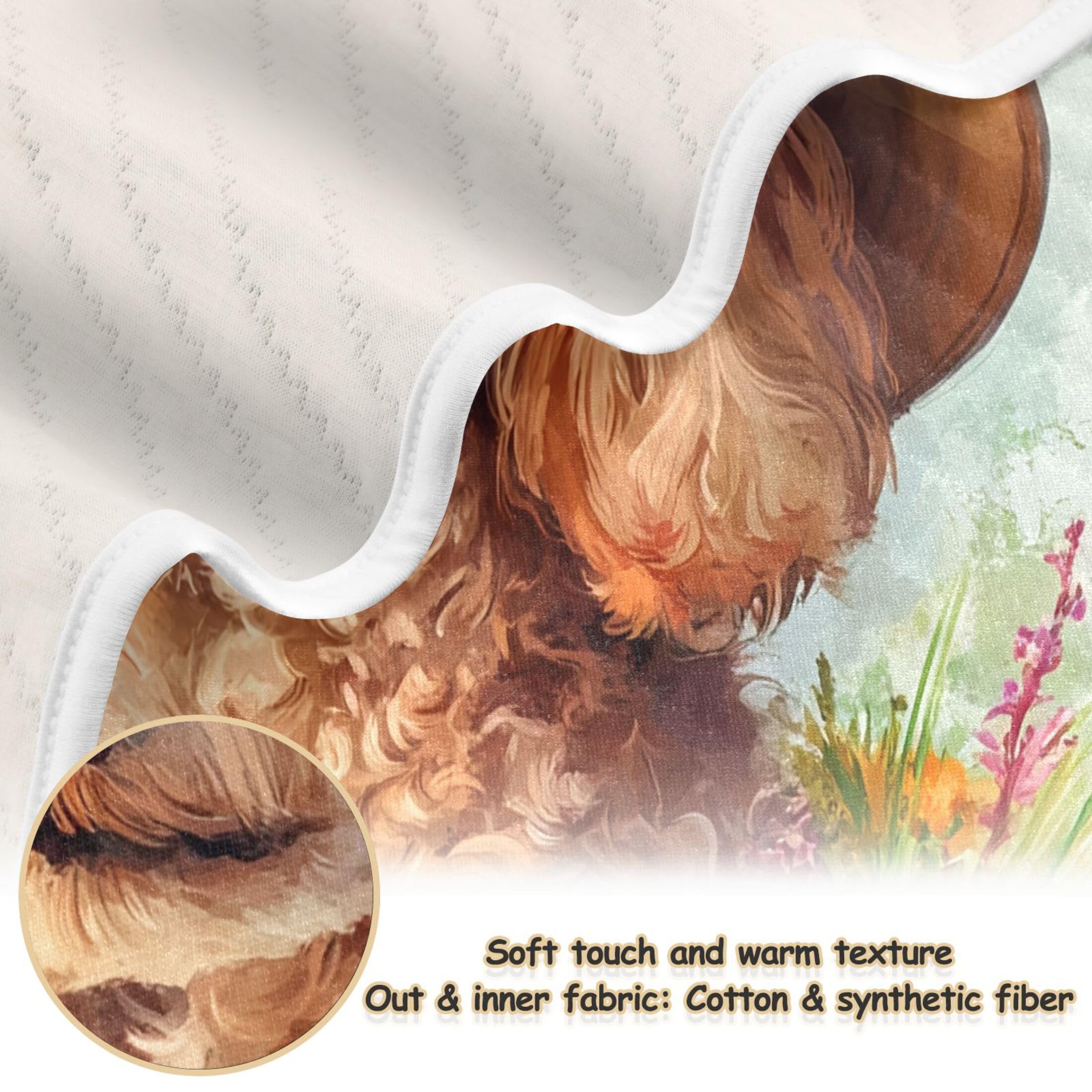 Burbuja Blonde Dog Wearing Hat Baby Blanket for Boys Girls, Nursery Soft Warm Swaddling Receiving Baby Blankets, 30x40 in Toddler Blanket