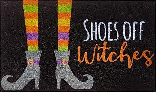 Briarwood Lane Shoes Off Witches Coir Everyday Halloween Doormat 30" x 18" Indoor Outdoor