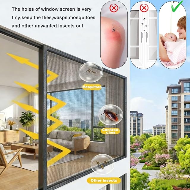 Foto 3 de 8 de Lesone Red de Protección para Ventanas para Gatos, Mosquitera para Ventanas