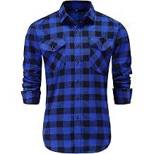 Men Flannel Shirt Long Sleeve Lumberjack Costume Mens Checked Shirts