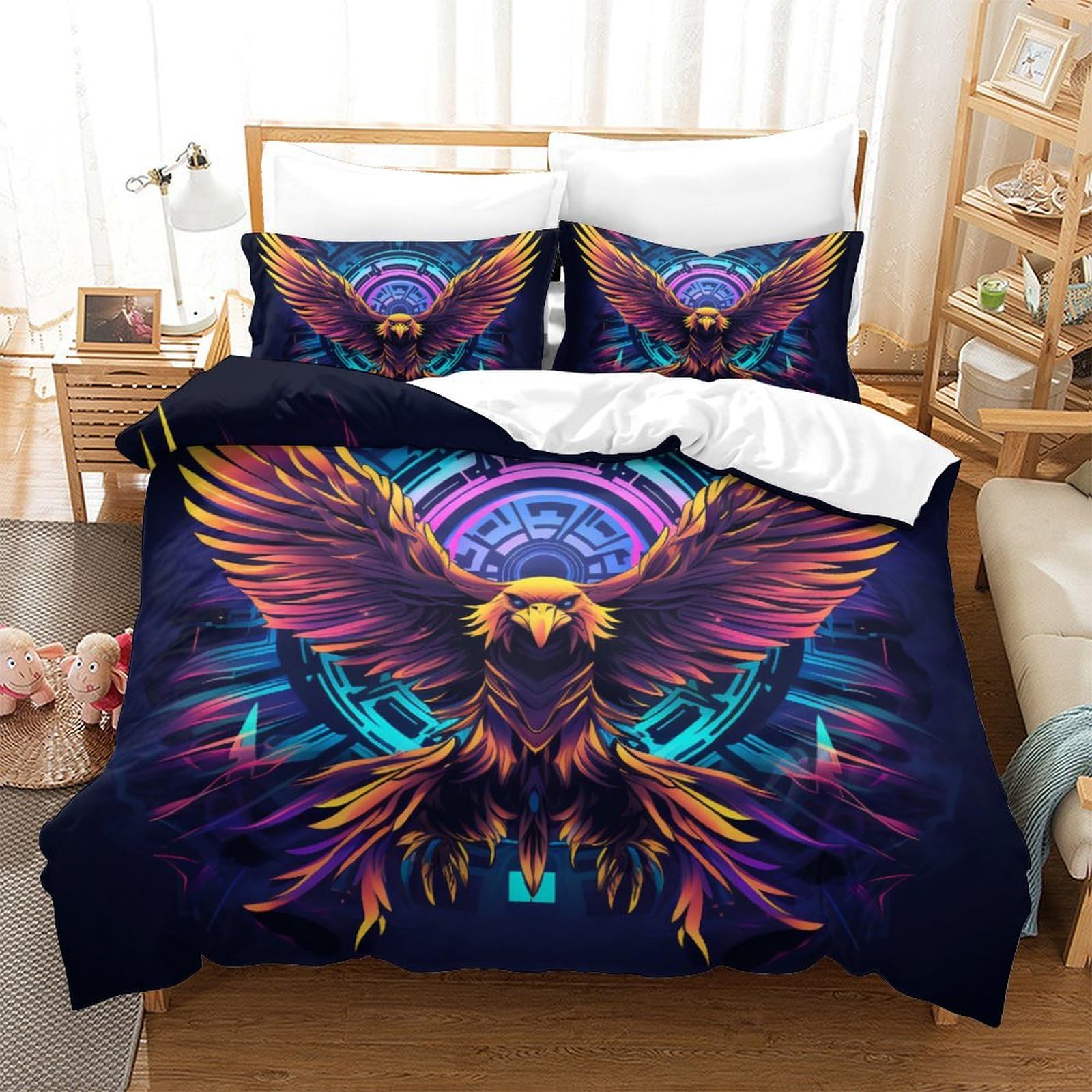 Housse de couette respirante 3 pièces 220x240cm avec taies d'oreiller pour lit King