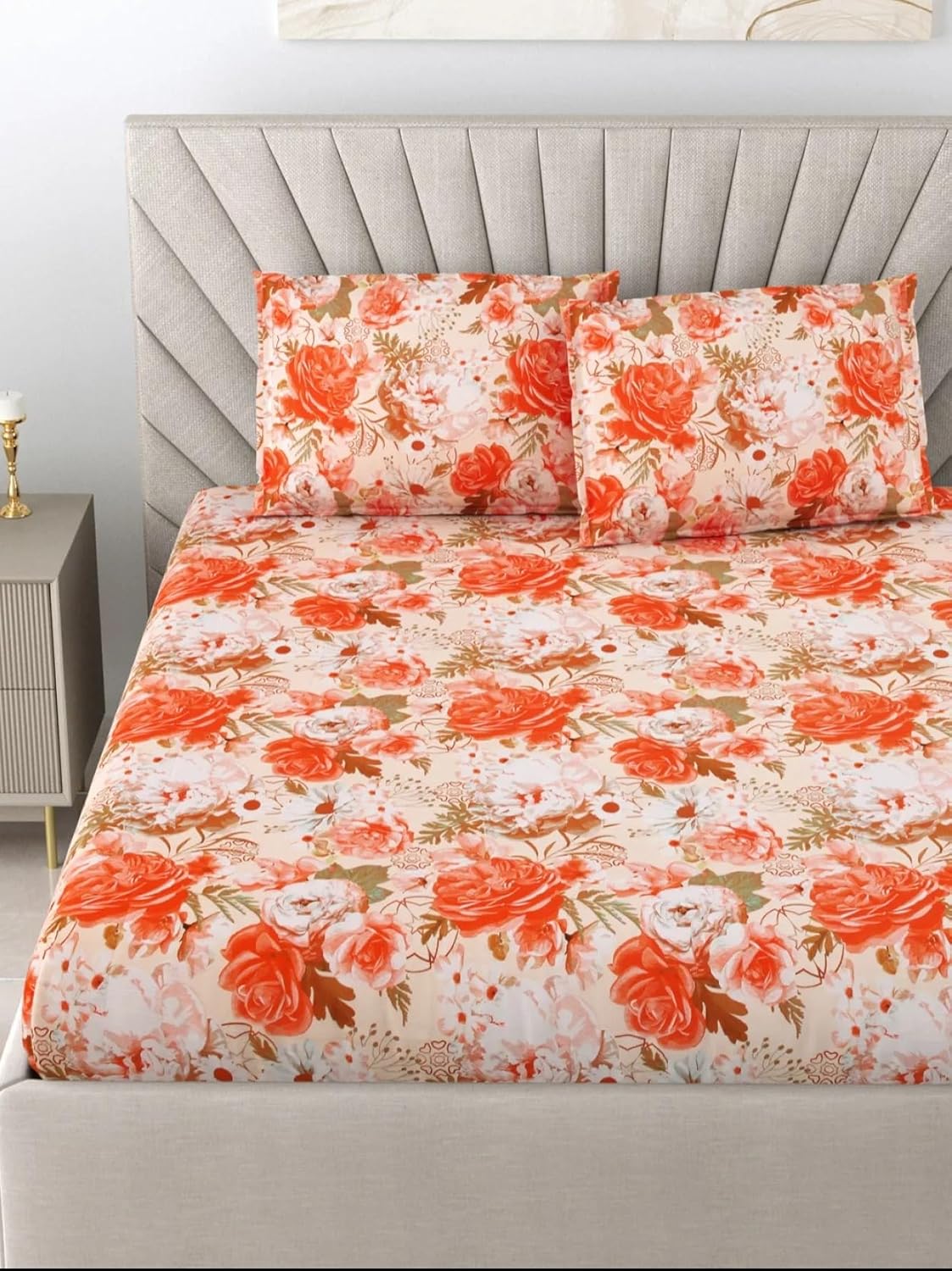 Buy Bombay Dyeing King Size Bedsheet Set TC 164, 100 Cotton, Ultra