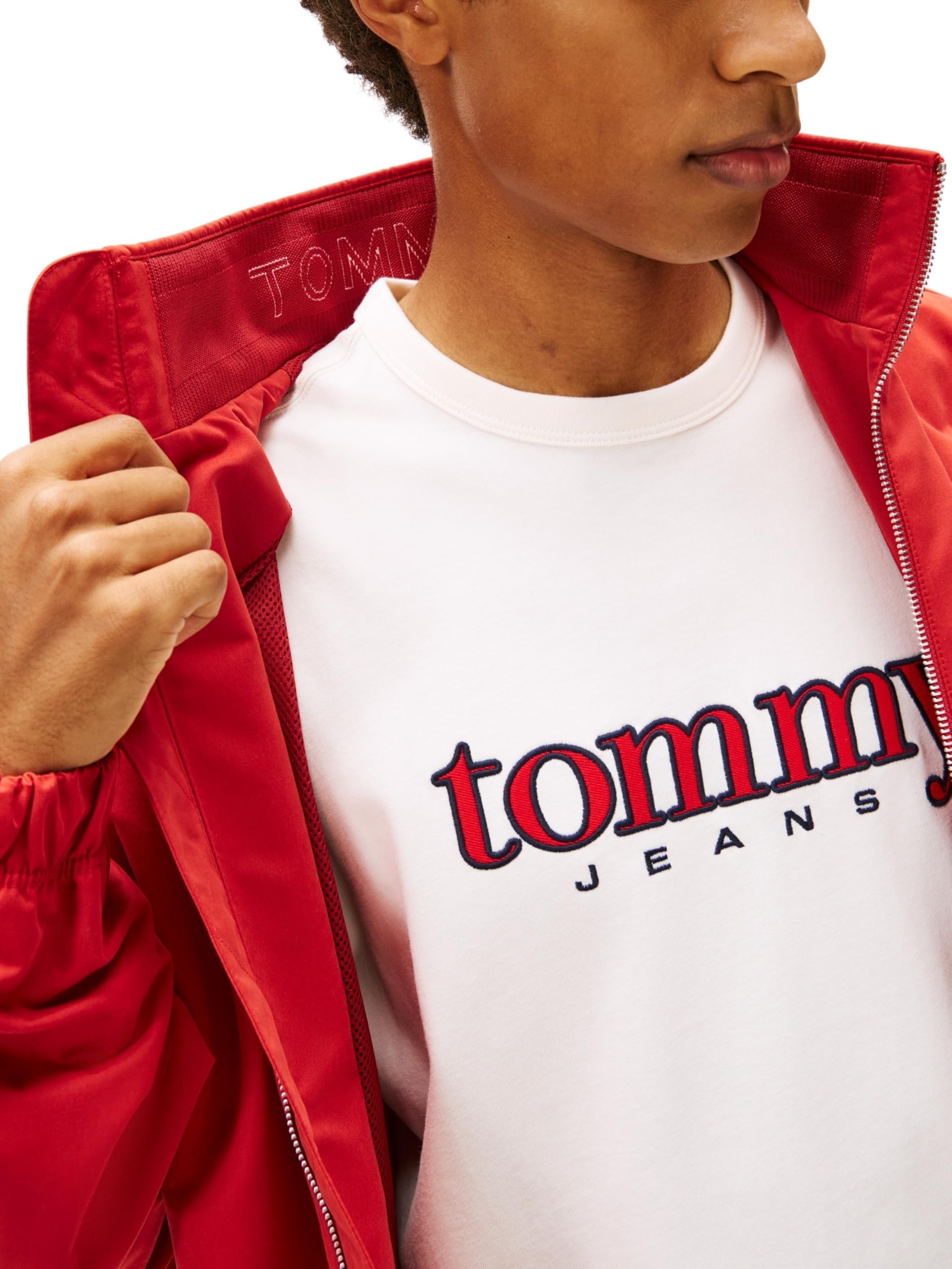 Tommy Jeans Męska kurtka TJM ESSENTIAL EXT DM0DM22720 Inne kurtki, czerwona (terakota czerwona), L, CZERWONY (terakota), L