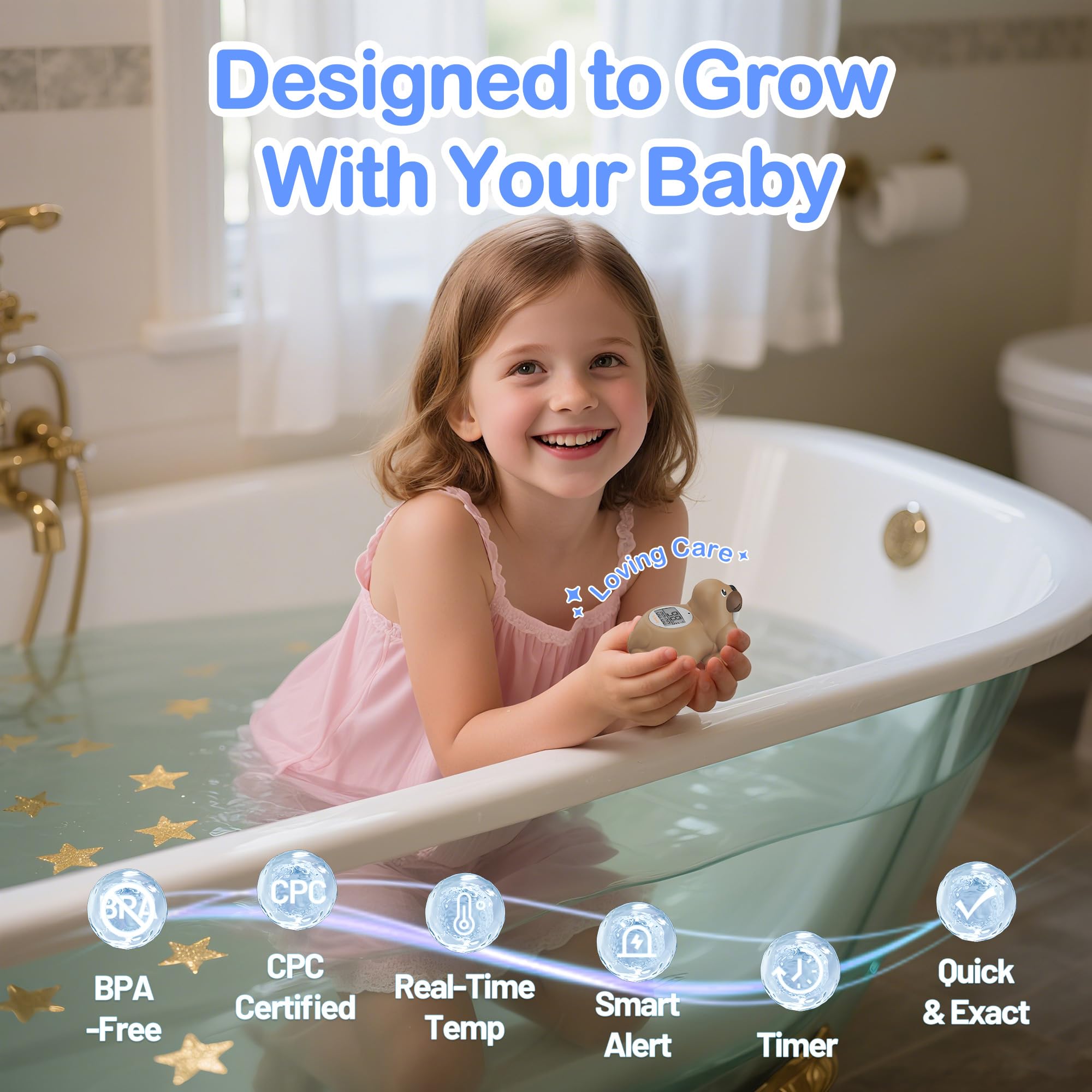 Baby-Badethermometer für Badewanne, Raum, Wassertemperatur, Baby-Badewanne, schwimmendes Spielzeug, Kinder-Badezimmersicherheit, digitales LCD mit Timer
