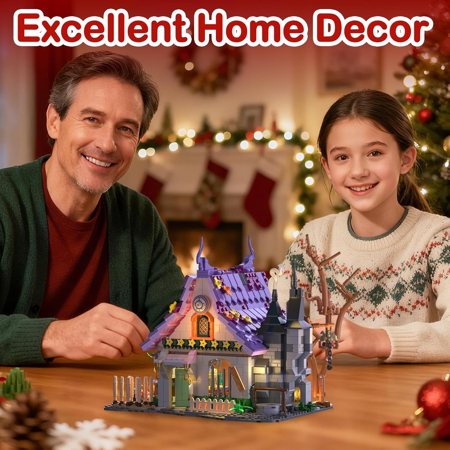 The Magical Retreat of The Witch Building Set, Ideal Christmas and Easter Gift, 1200 PCS Miniature House Model Building Brick Kit for Adults Teens Boys Girls 14+ (Purple-presale)