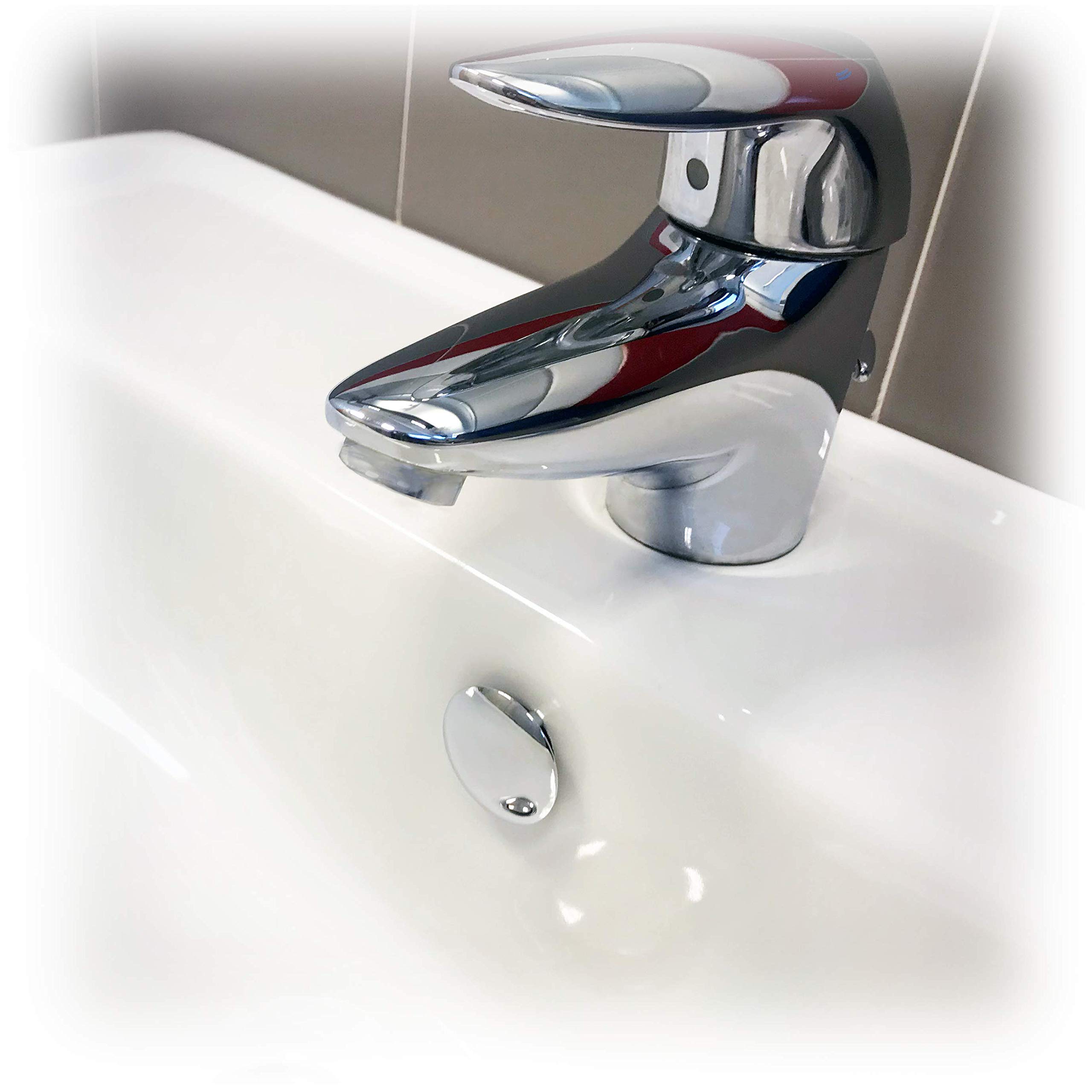 Fischer TTP Cromato Coperchio Foro Troppo Pieno per Lavabi Lavandini Bidet