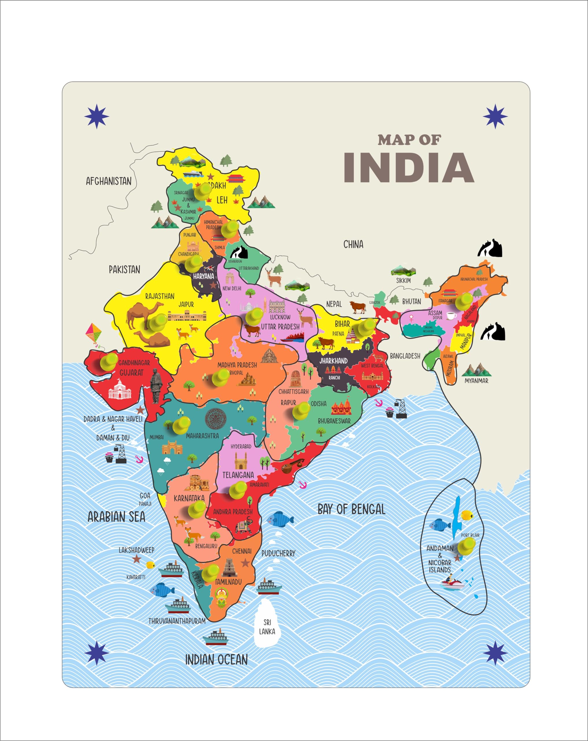 Wooden India Map Puzzle for Kids Education| Learing Toy| Educational Toy| Wooden Puzzle India map with State Name (B0D4J9LFJR) Amazon Price History, Amazon Price Tracker