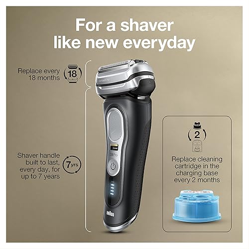Miniatura 9 de Braun Maquinilla de afeitar eléctrica afeitadora impermeable para hombres serie 9 Pro 9460cc afeitado húmedo y seco con recortadora de barba ProLift