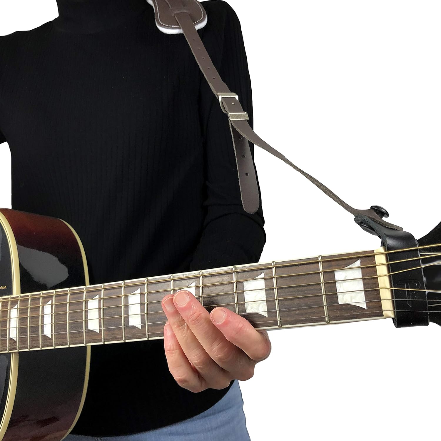 Perri’s Leathers Ltd.- Guitar Strap– Basic Leather- Vintage- Adjustable- for Acoustic/Bass/Electric Guitars- (BVM-241)