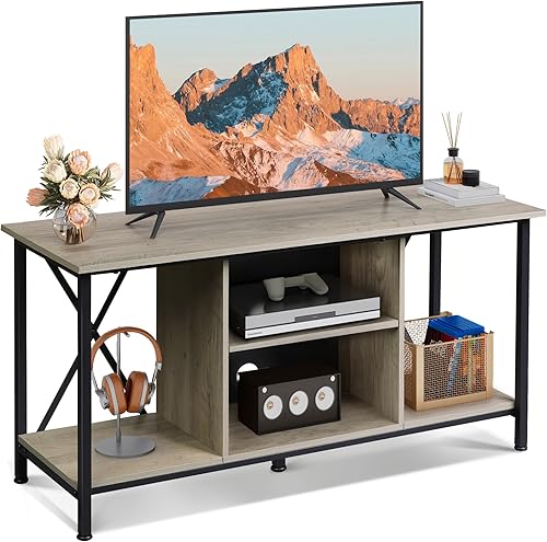 Miniatura 10 de WLIVE Soporte de TV industrial para TV de hasta 45 pulgadas, centro de entretenimiento con marco de metal resistente, consola multimedia compacta