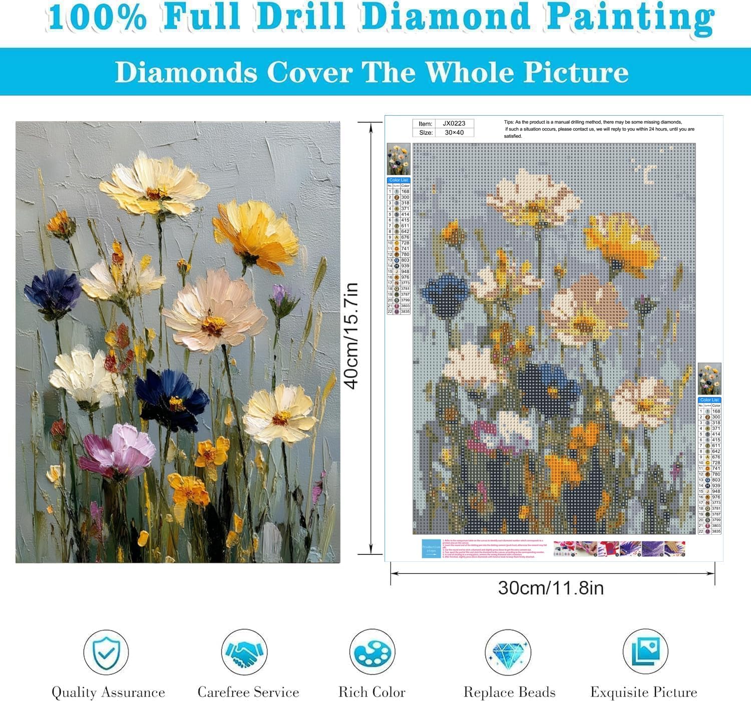 AOSGEDY 6 Pack Diamond Art Kits for Adults, 5D Vintage Flower Diamond Painting Kit for Adults Beginners, DIY Full Drill Diamond Dots Gem Art Painting for Adults Home Wall Decor 12x16 Inch