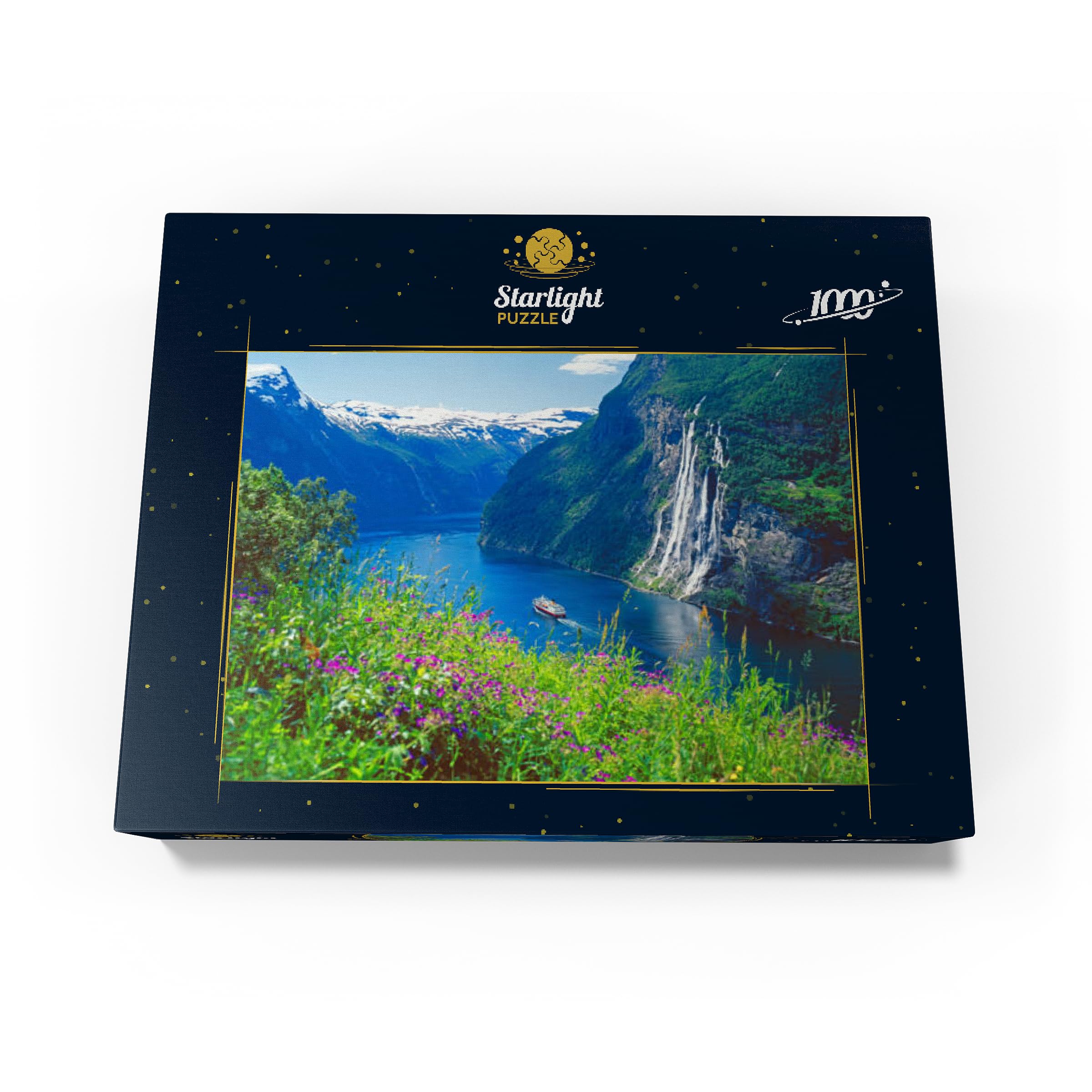MyPuzzle Geiranger Fjord and Seven Sisters Waterfall, Norvegia centrale, Norvegia - Puzzle premium da 1000 pezzi per adulti