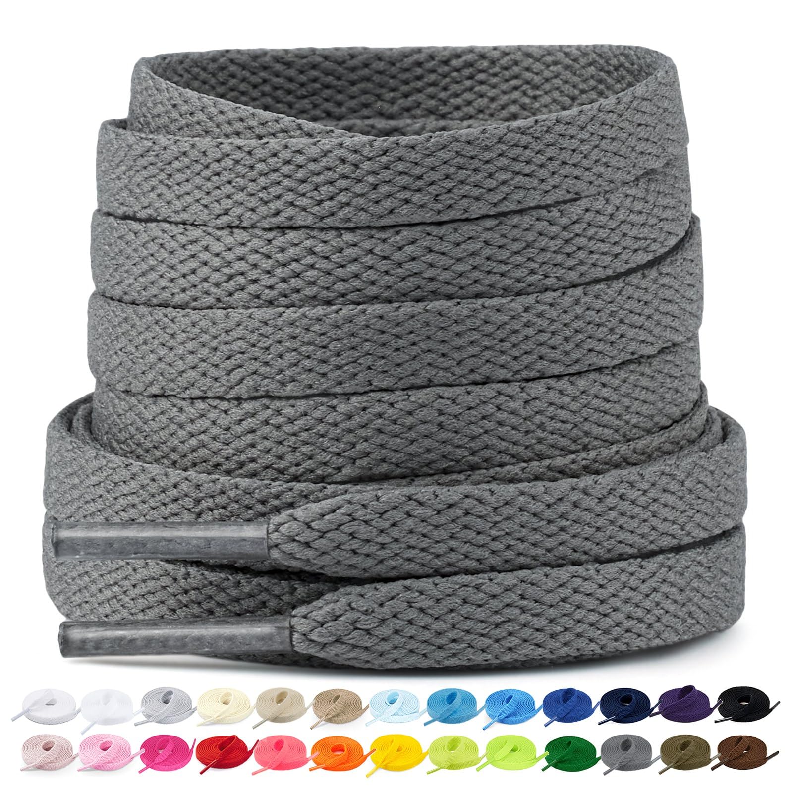 Stepace 2 Pares Cordones Planos,8mm de Ancho,Cordones Reemplazo para Zapatillas,Zapatos — view 31