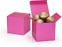 Vista 11 de Quotidian Blueberry - Cajas de regalo plegables de papel italiano perlado vintage con purpurina con tapas, 3 x 3 x 3 pulgadas