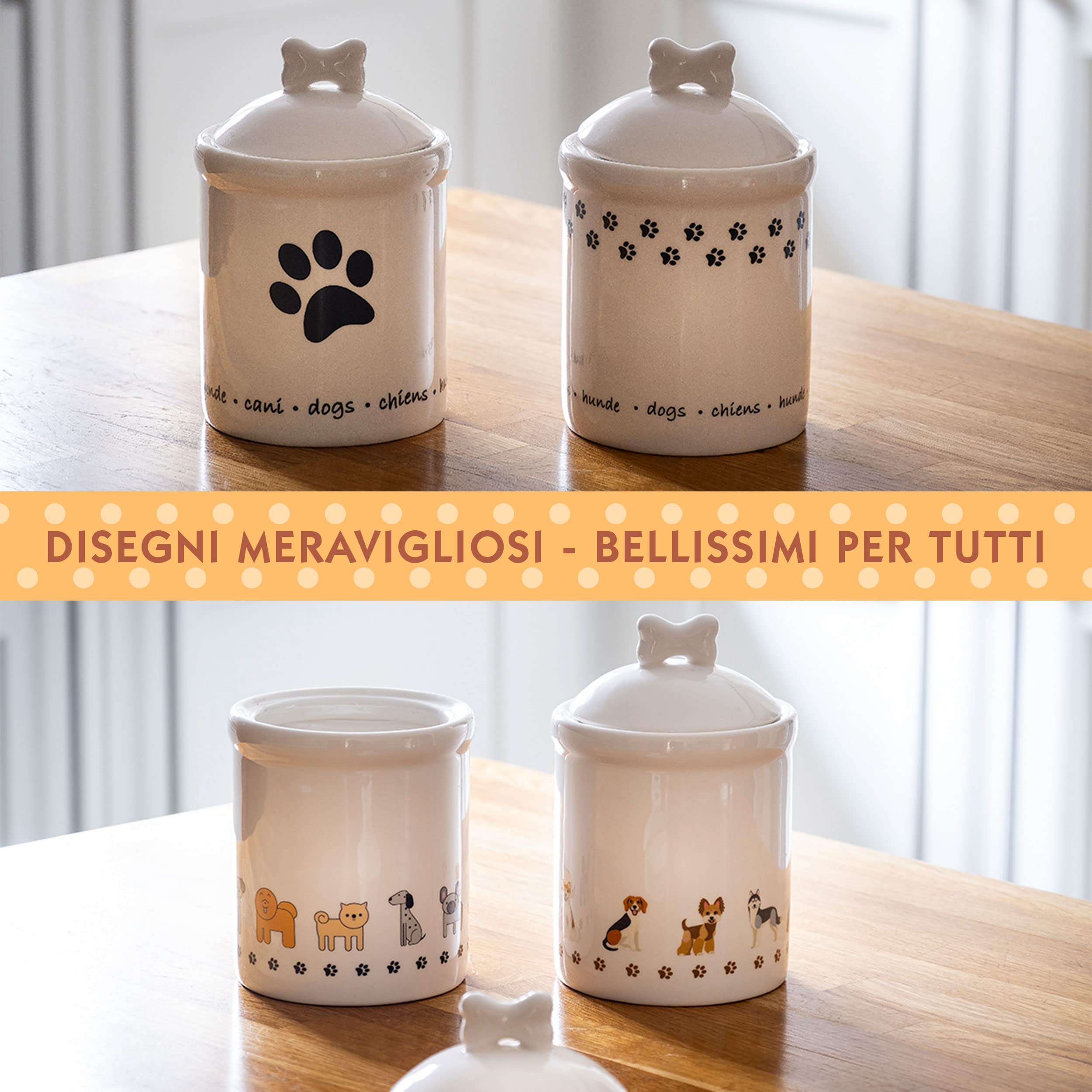 SPOTTED DOG GIFT COMPANY - Barattolo da cucina per cibo cani e biscotti per cani - idee regalo - in ceramica