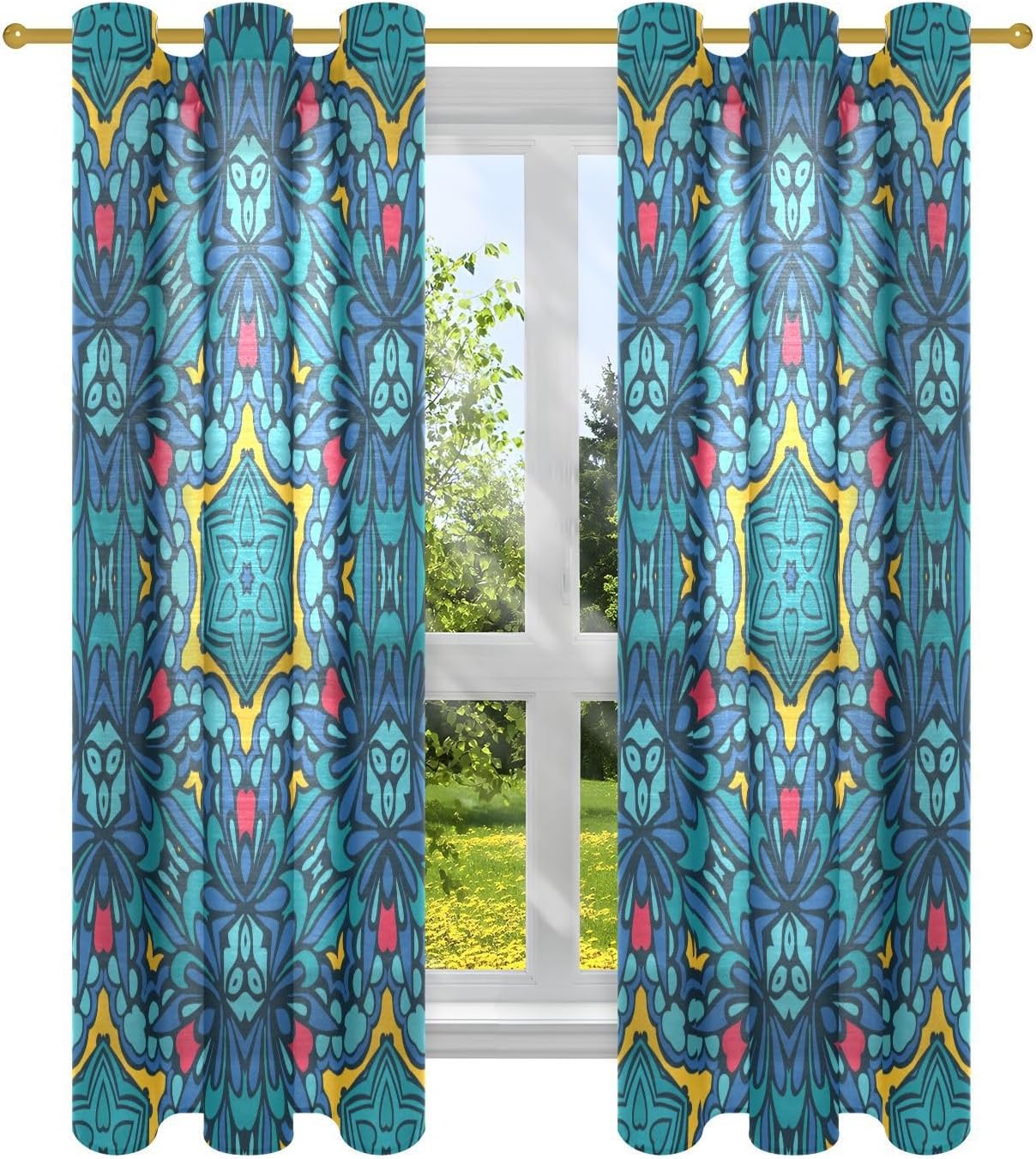 Meguburbur Thermal Insulated LightFiltering Curtains with Extra Large Grommet Soft