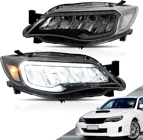 VLAND Faros delanteros LED compatibles con Impreza WRX STI 2008-2014 (no compatible con modelos con AFSSRH) con cuenco reflectante con Switchback