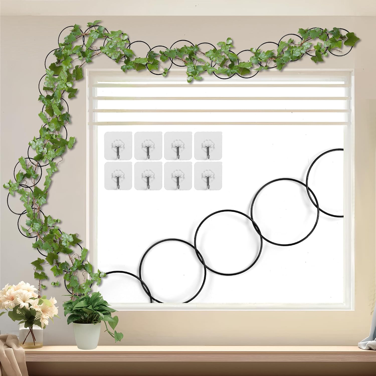 24 Pcs Chain Trellis for Climbing Plants, Metal Plant Trellis