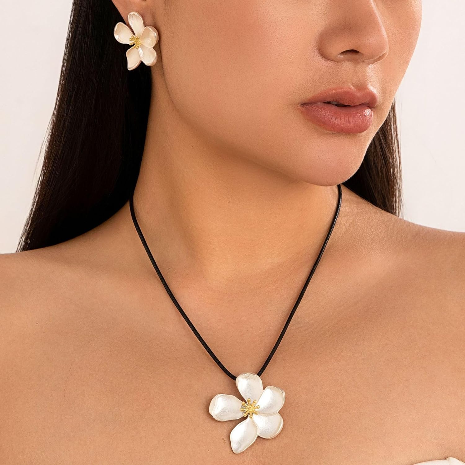 Flower Earrings for Women Big Statement Earrings for Women Floral Earrings Daisy Earrings Pink Orange Black White Flower Stud Earrings Summer Spring Fancy Jewelry - Image 4