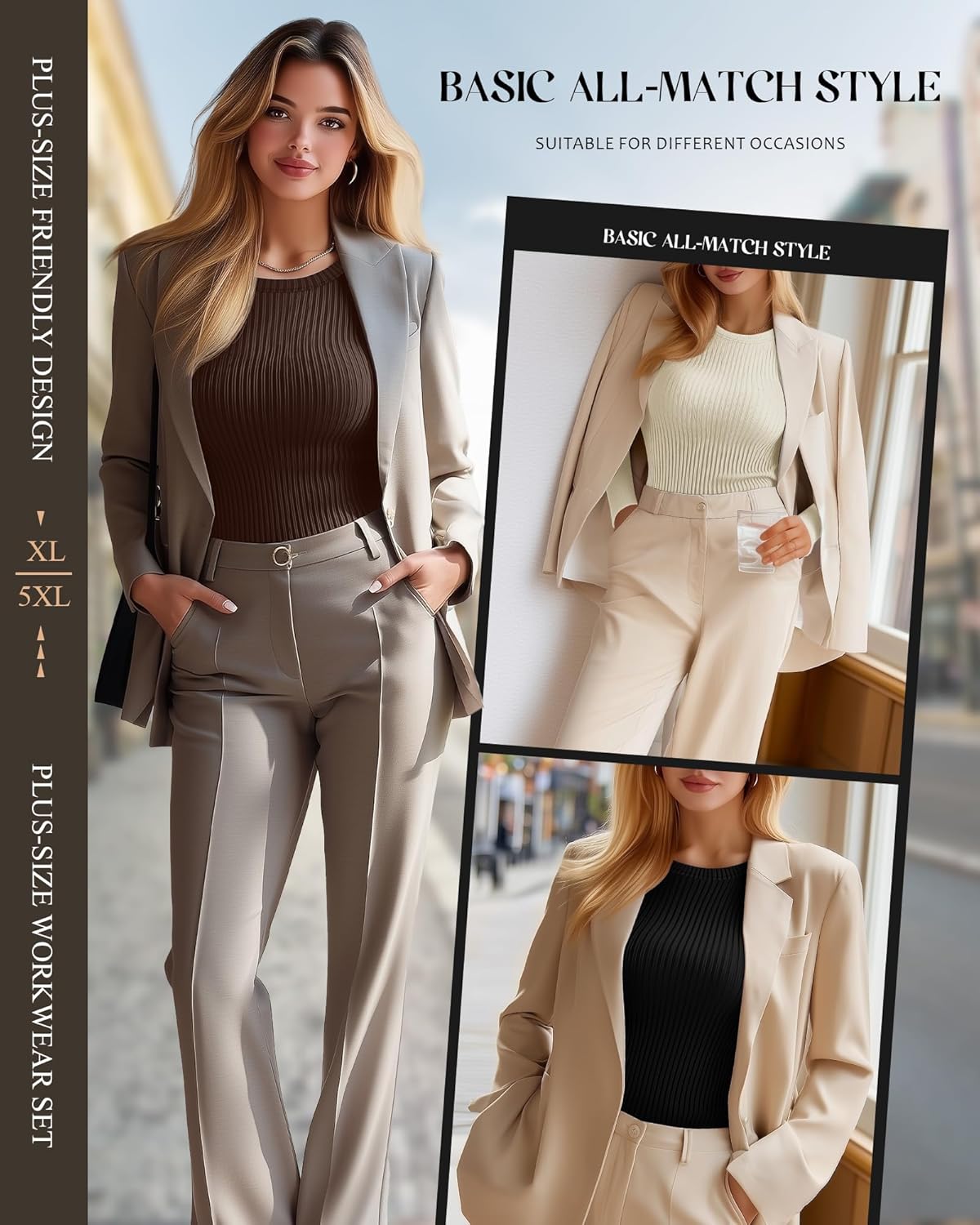 3 Pack Plus Size Thermal Shirts for Women Long Sleeve Ribbed Knit Underwear Tops Base Layer Tee - Image 2