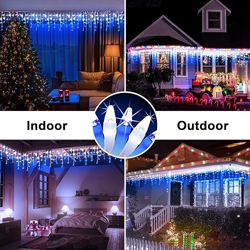 Miniatura 8 de 1620 luces LED de Navidad para exteriores de 164 pies, 360 gotas de hielo, 12 modos profesionales con temporizador de memoria y brillo, tira de
