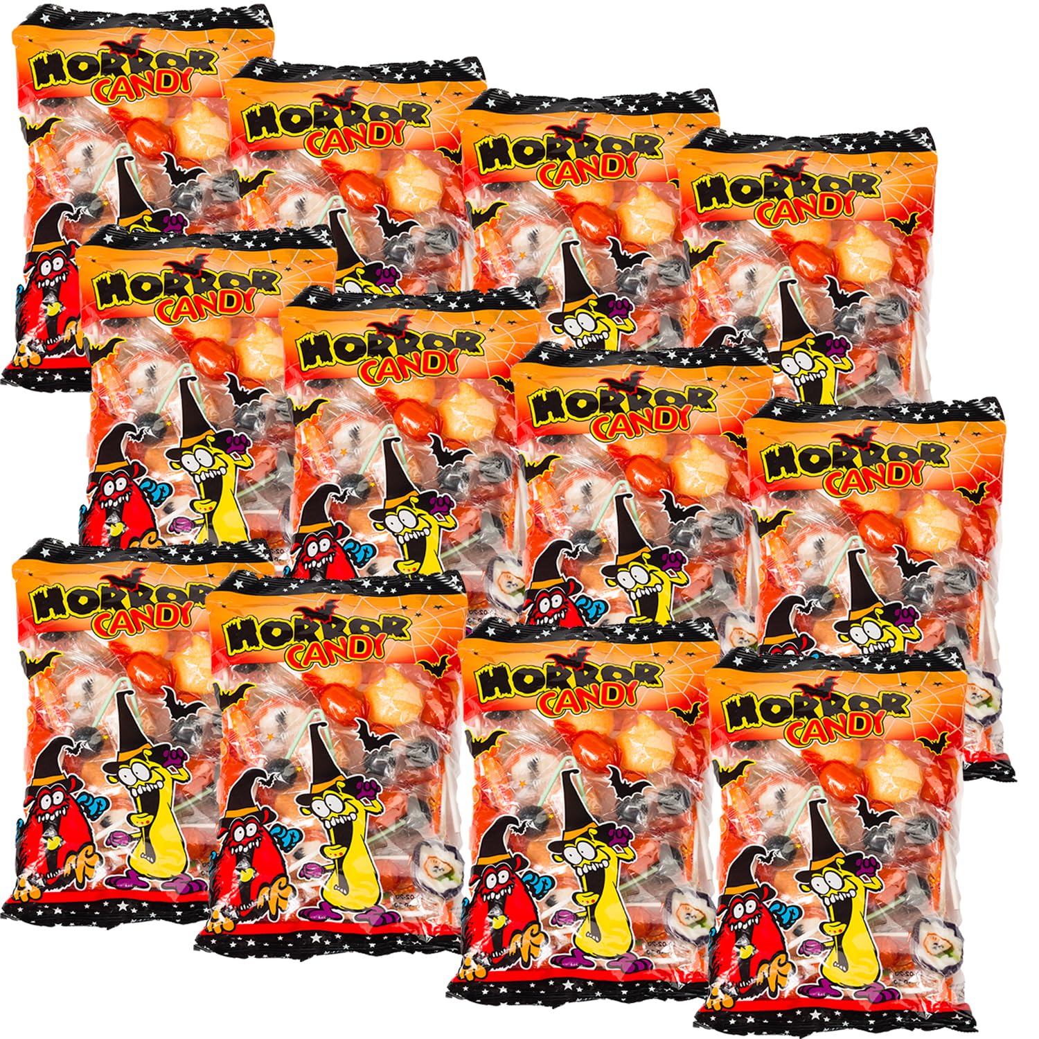 OYOY | 12x 450g Halloween Horror Süßigkeiten Mix | Große Vorratspackung Bonbons & Lollies einzeln verpackt | Perfekt für Halloween Deko Mitgebsel & Trick or Treat