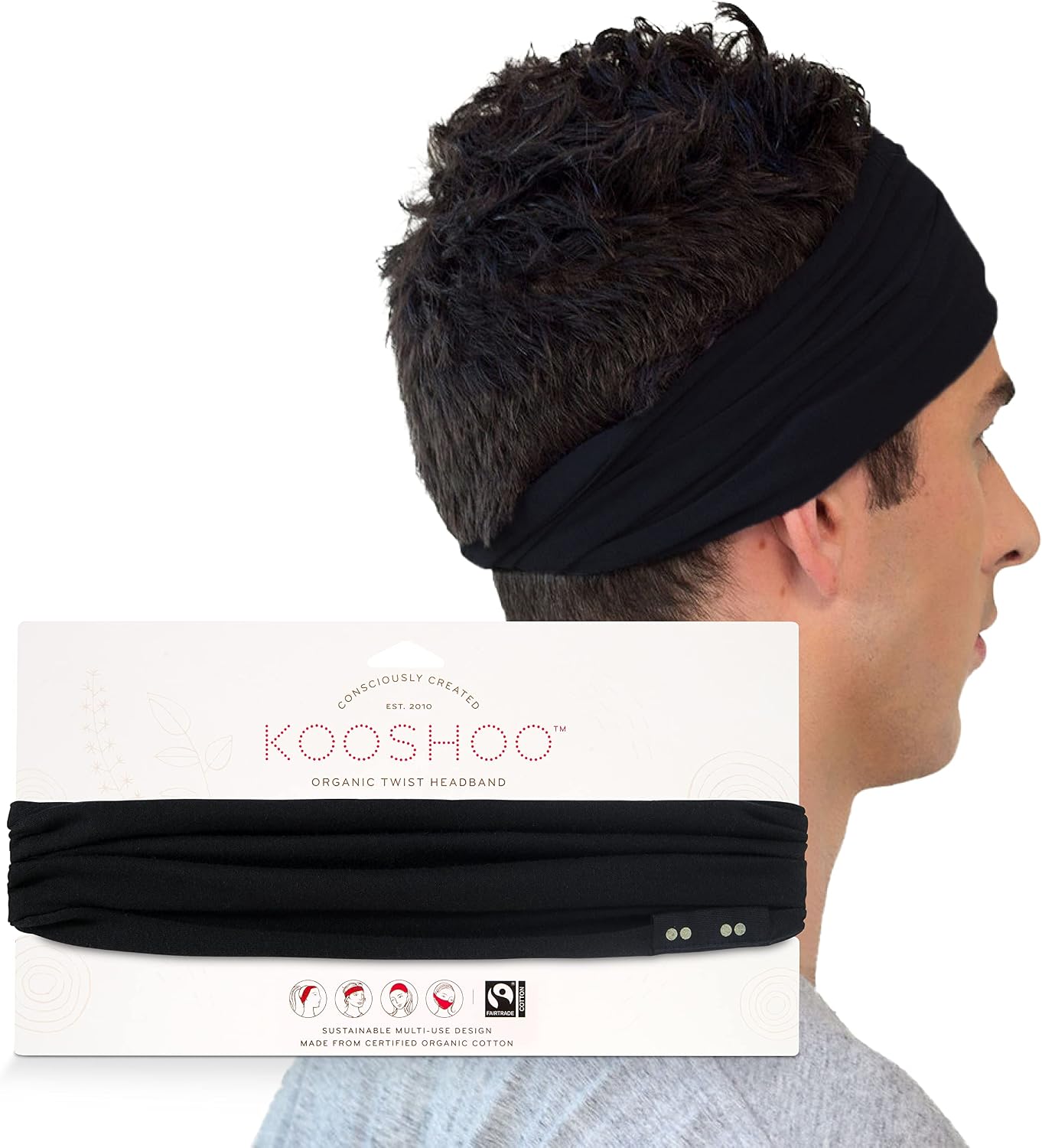 KOOSHOO Headband for Men and Women - Durable, Pant-Based Hair Accessory - Versatile Sports Sweatband - Elastic Thick Sweat Band for Women & Men - Great for Running, Yoga, Exercise, etc