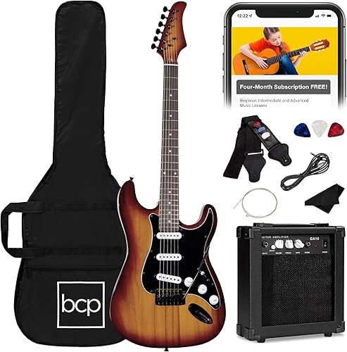 Miniatura 19 de Best Choice Products Kit de iniciación de guitarra eléctrica para principiantes de tamaño completo de 39 pulgadas con funda, correa, amplificador