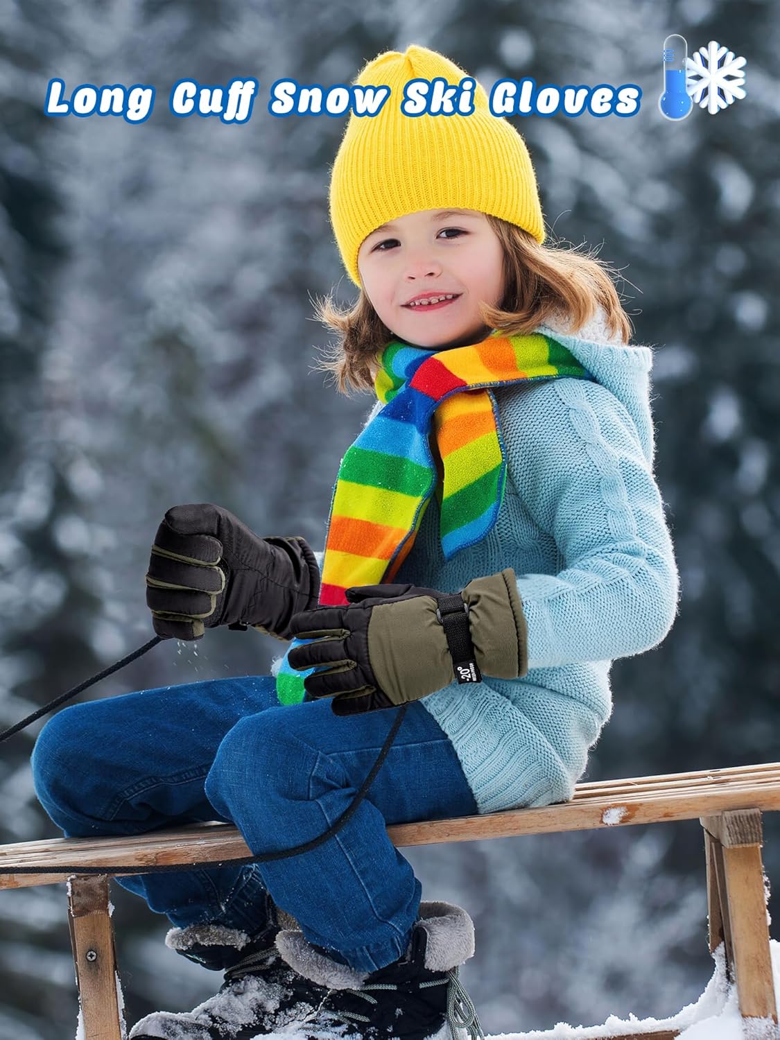 8 Pairs Kids Winter Ski Gloves Warm Snow Mittens Windproof Adjustable Glove for Snowboard Sport Cold Weather - Image 6