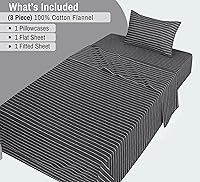 Vista 300 de RUVANTI Flannel Sheets Twin Size - 100% Cotton Double Brushed Twin Sheets Set, Deep Pockets 16 Inches, All Seasons Breathable & Extra Soft Bed Bali