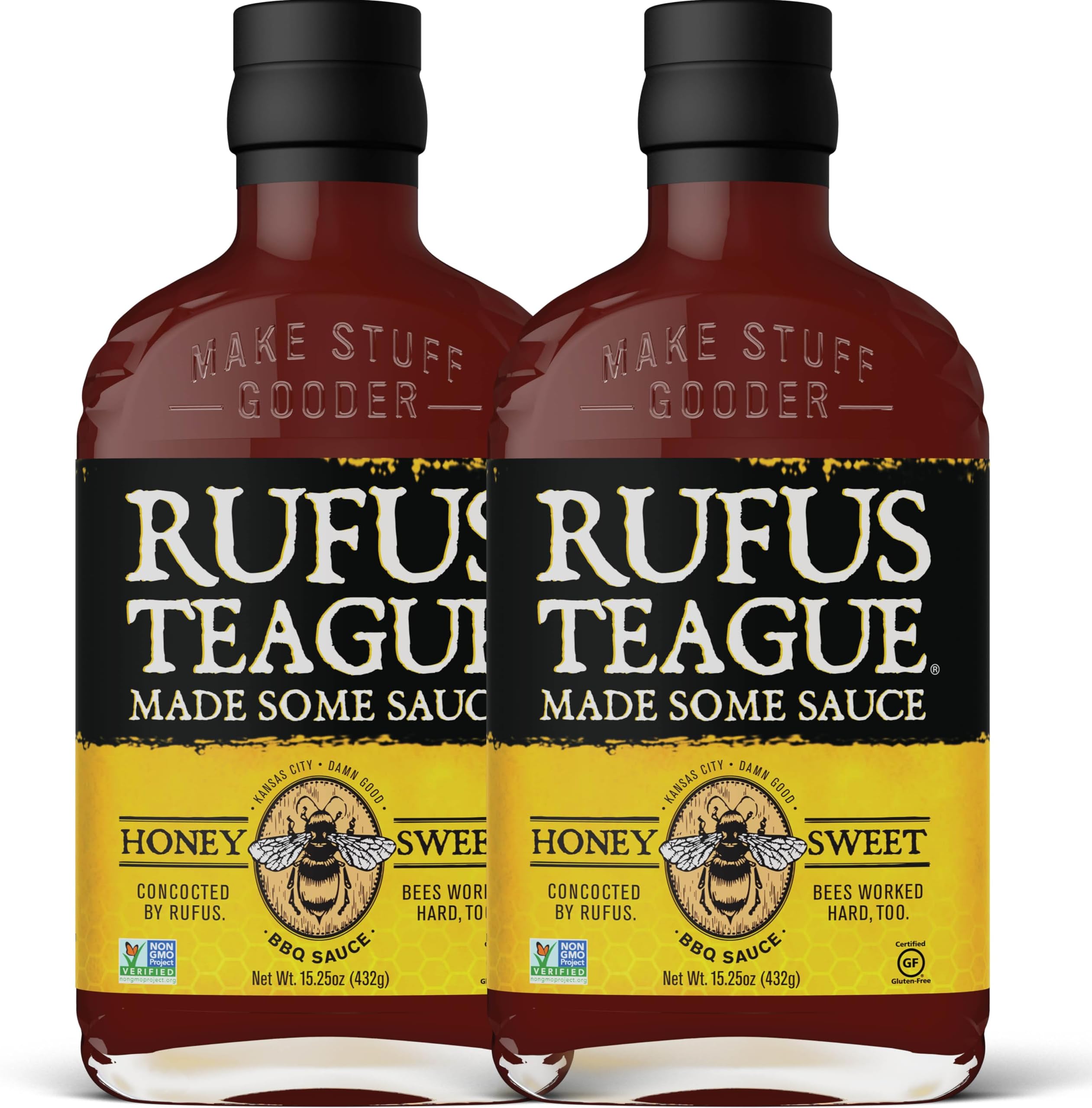 - Honey Sweet BBQ Sauce, 2 Pack Size, Premium Barbecue Sauces with Natural Ingredients, Award-Winning Bold Flavor, Gluten-Free, Non-GMO, 15.25 oz
