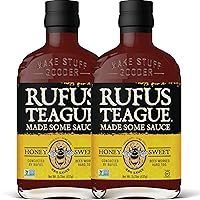 Vista 1 de Rufus Teague - Salsa BBQ Dulce Miel - Salsa Barbacoa Premium - Botellas de 15.25 oz - Paquete de 2