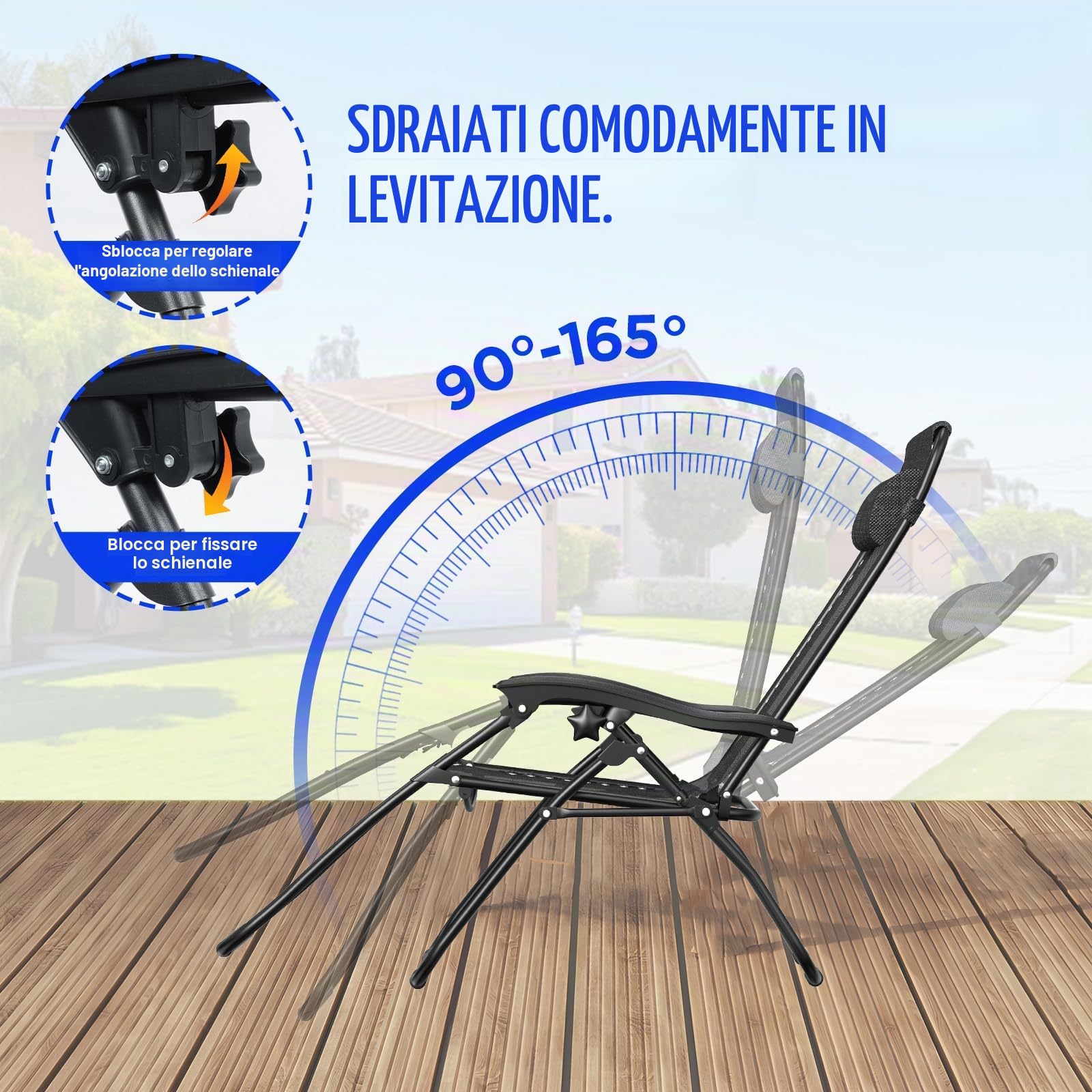 Set di 2 sedie a sdraio Huracan, sdraio pieghevole con poggiatesta regolabile in continuo e portabevande, sdraio da giardino Piscina con telaio in acciaio inossidabile e Tessuto traspirante, antracite