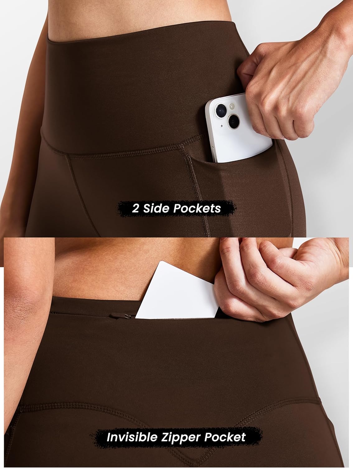 AVGO Fleece Lined Tights Women Workout Jogging Pant Thermal Underwear Butt Lifting High Waisted Pants with Pockets (Roasted Brown, XX-Large) - Image 4