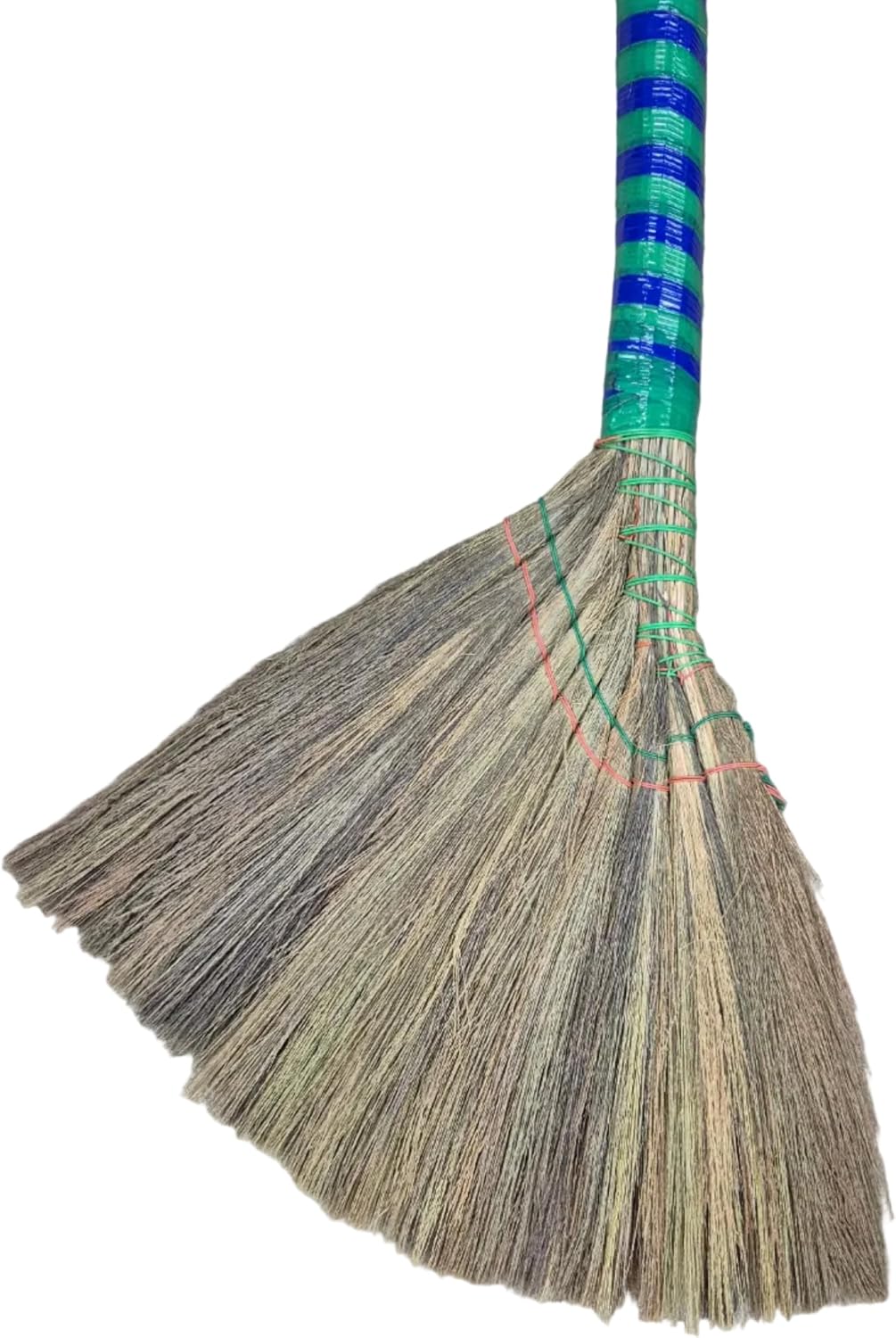 掃把Anti-static Choi Bong Co Vietnam Hand Made Straw Soft Broom Colored Handle 12" Head Width, 40" Overall Length 2-PC