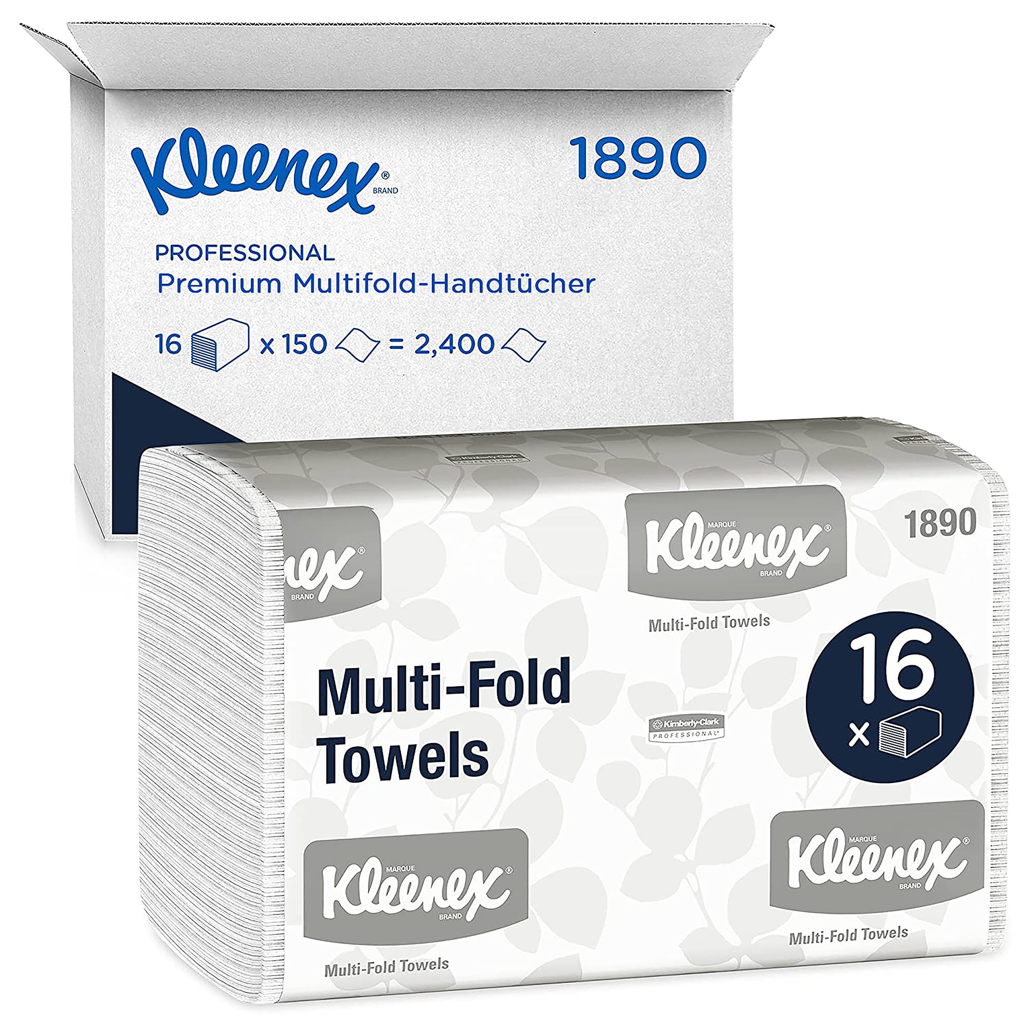 KLEENEX Handtücher 1890 Papierhandtücher Papiertücher (insges. 2.400) 16 x 150 Tüchers