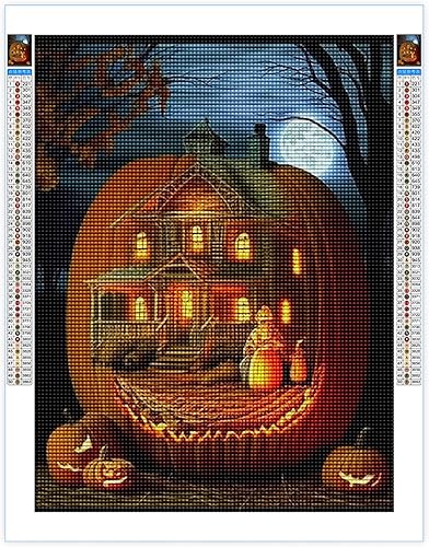 Miniatura 7 de Kits de pintura de diamantes de Halloween para adultos, extraños kits de arte de diamantes de gato negro para adultos, kits de arte de gemas para