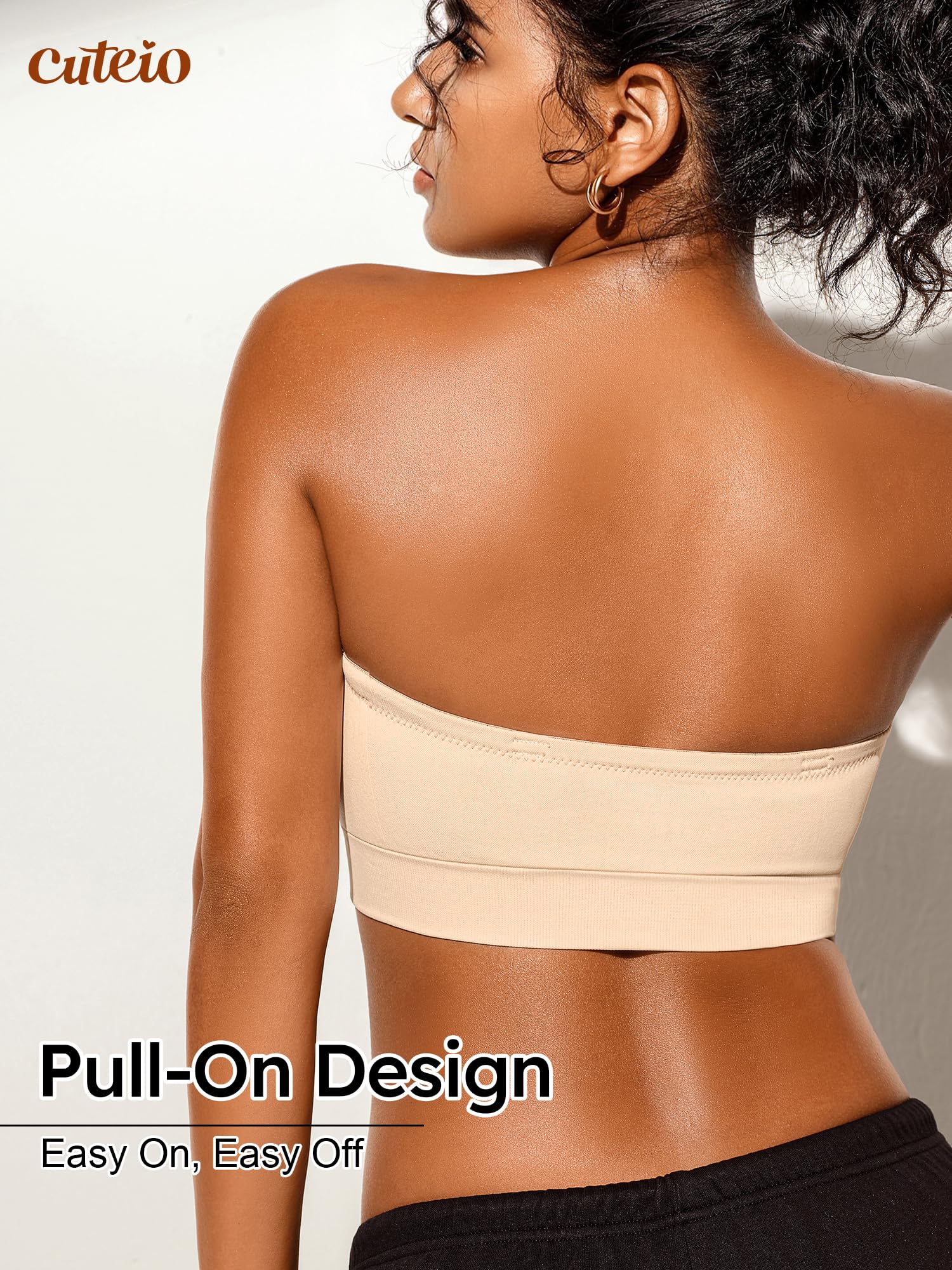 Sujetadores sin tirantes para mujer, S-XL, brasier bandeau acolchado de silicona antideslizante con correa transparente gratis, bralette sin varillas