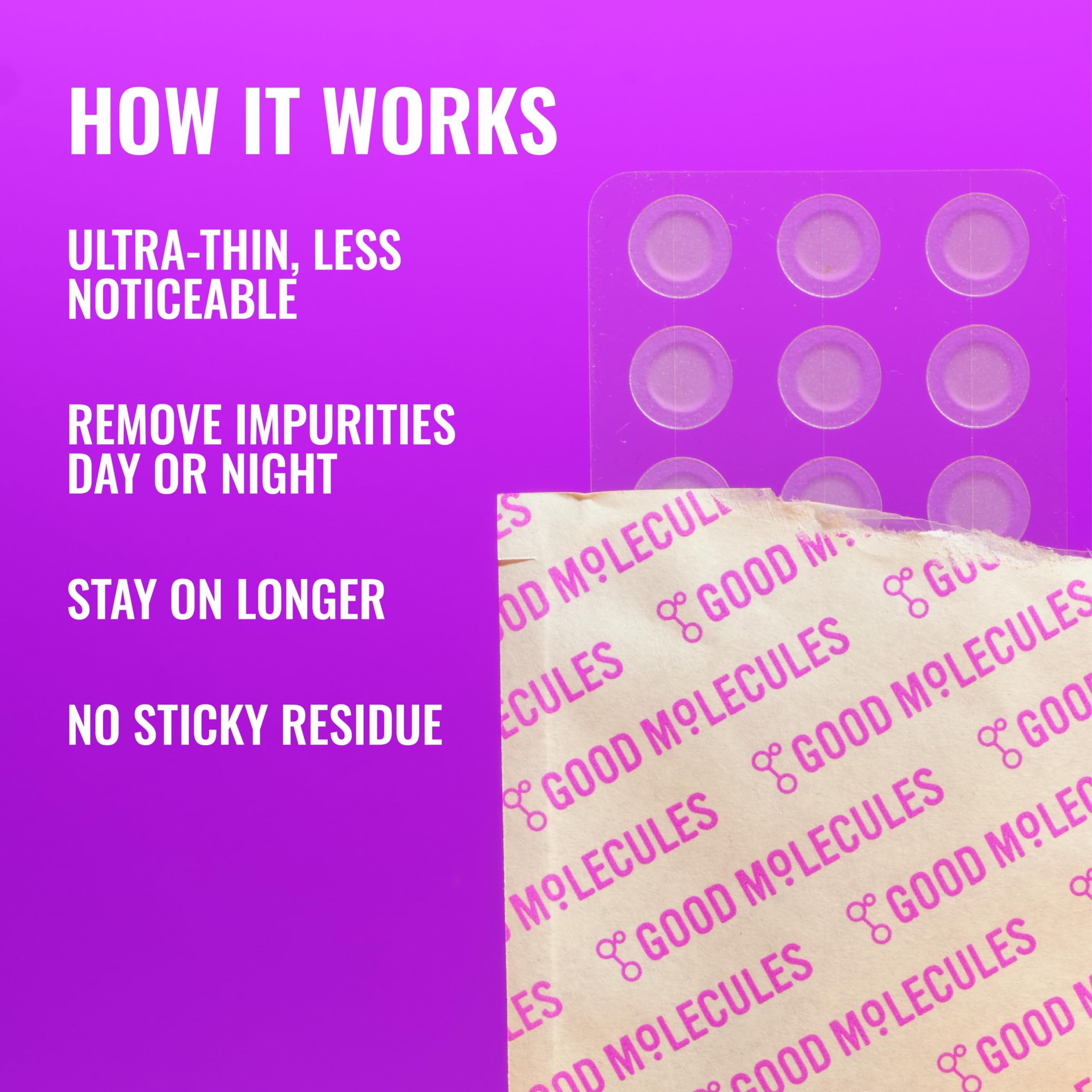 Good Molecules Pimple Patches for Face, 60 Pack – Ultra-Thin Hydrocolloid Acne & Zit Patches, Invisible Under Makeup, Clinically Tested Acne Spot Treatment: 180 Patches
