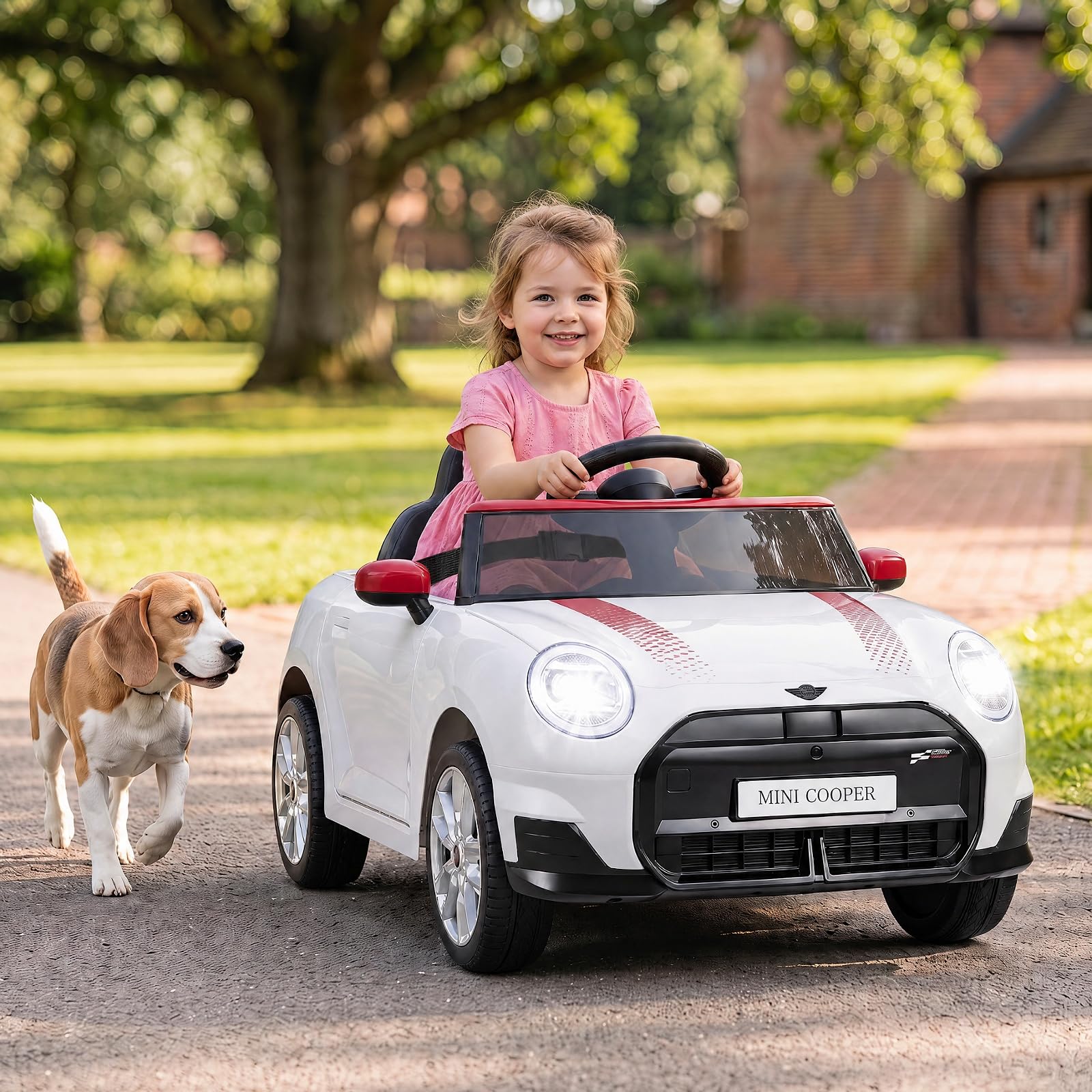 COSTWAY Samochód dziecięcy 12 V BMW Mini Design, samochód elektryczny dla