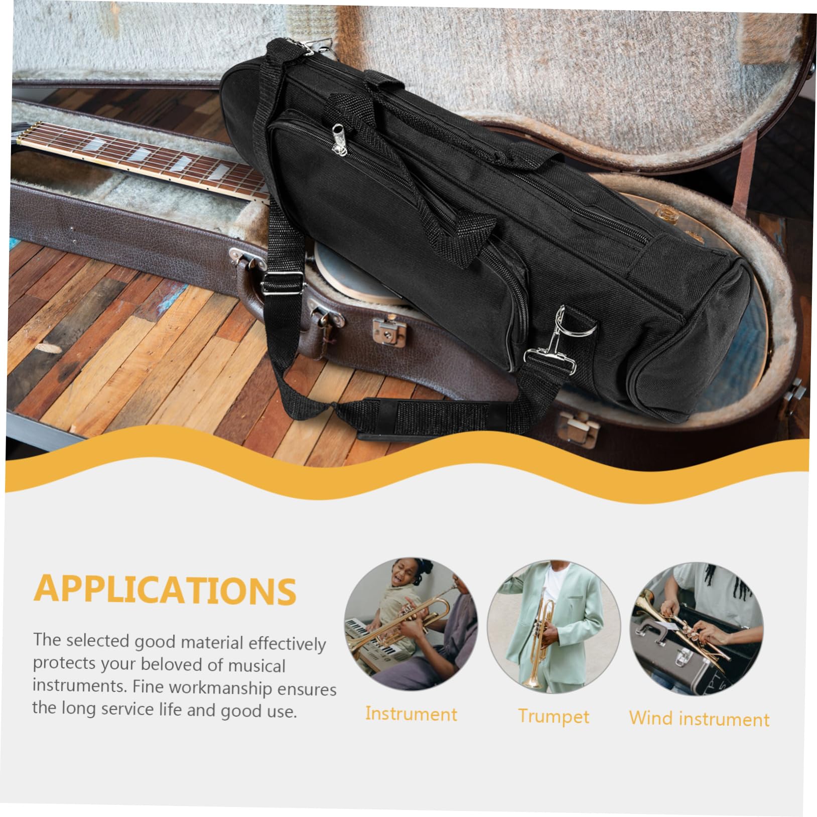 Abaodam Trumpet Bag Trumpet Holder Bag Thickened Anti-shock Handheld Double Shoulder