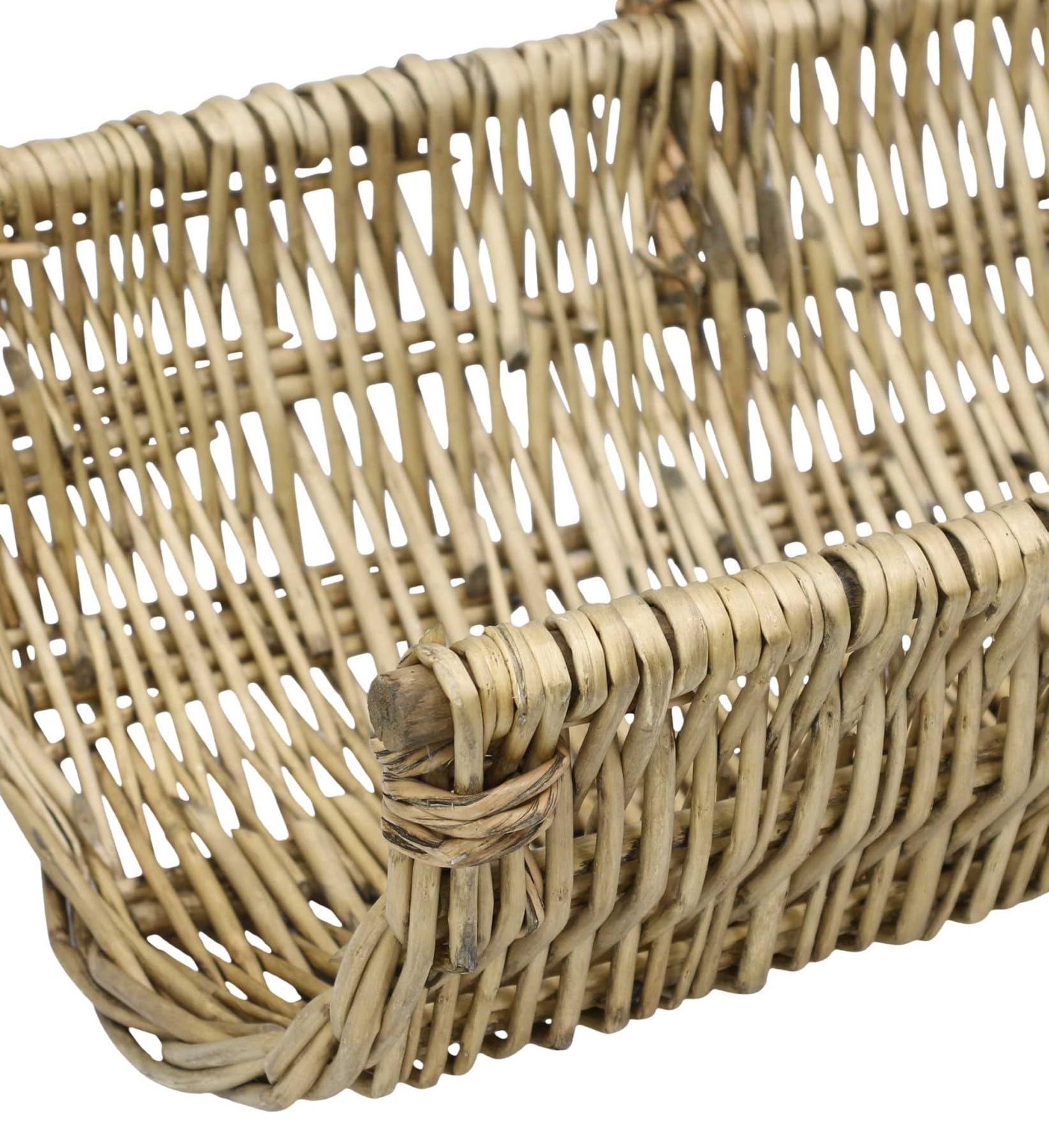 Dekoleidenschaft Holzkorb "Trendy" aus Weide, braun, Kaminholzkorb, Feuerholzkorb, Holz-Tragekorb