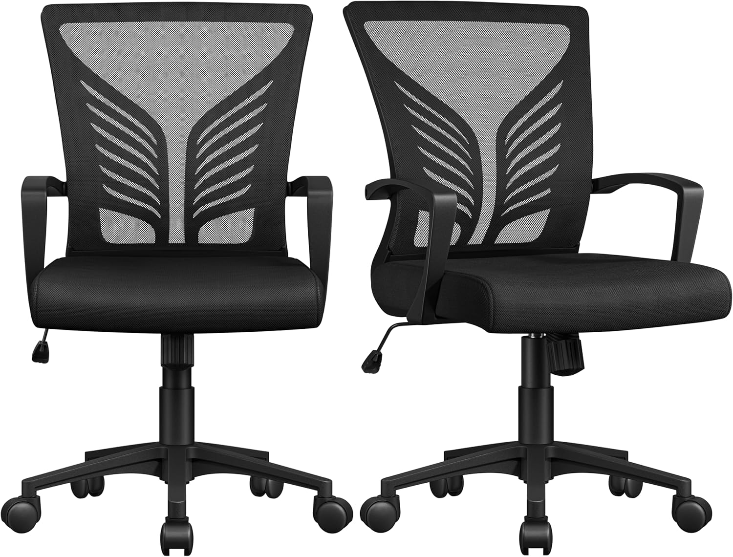 Braccioli Regolabili Sedia Ufficio Ergonomica Con Rete - Regolabile, Reclinabile E Girevole Sedia Ufficio Nera