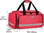 Trunab First Responder Bag Empty, Professional Medical Supplies Bag, Red | First Aid Kits Bag with Inner Dividers and Anti-slip Bottom for Home Health Nurse, Community Care, EMT, EMS, Bag Only