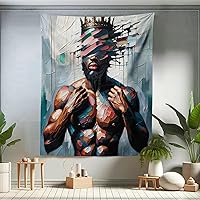 Vista 66 de Ambesonne Tapiz de naturaleza, silueta de oso salvaje en el bosque de la selva en la noche oscura, ilustración para colgar en la pared para Verde