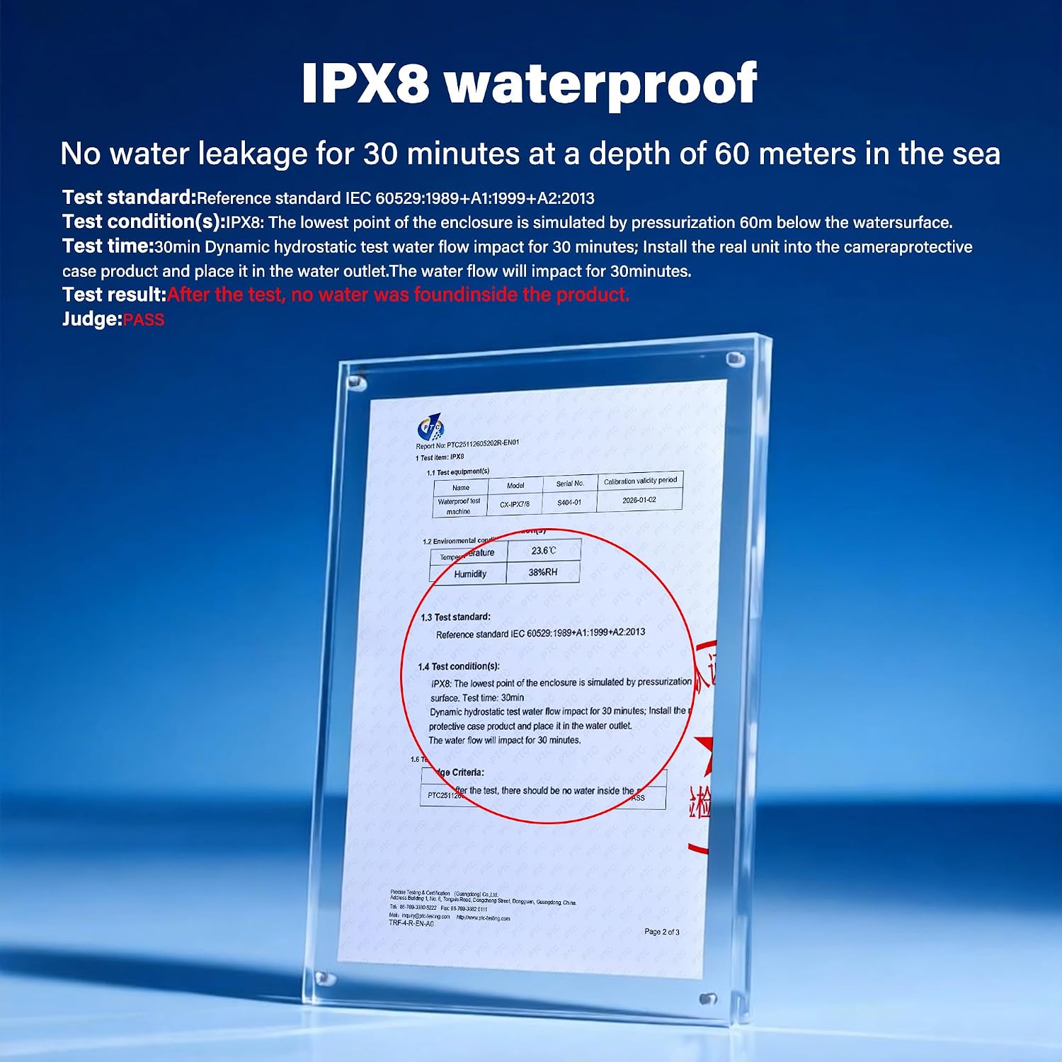 Walking Way Waterproof Case for DJI Action 5 Pro Action 4/3, with Anti-Fog Underwater Housing Camera Case 60M/196FT Deep Diving Housing Case Combo Snorkeling Surfing, Protective Shell Accessories Kit