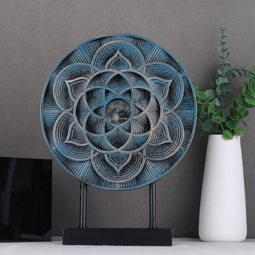 Amazon.co.jp: ユニークな幾何学模様のホームスタチュア、手彫り