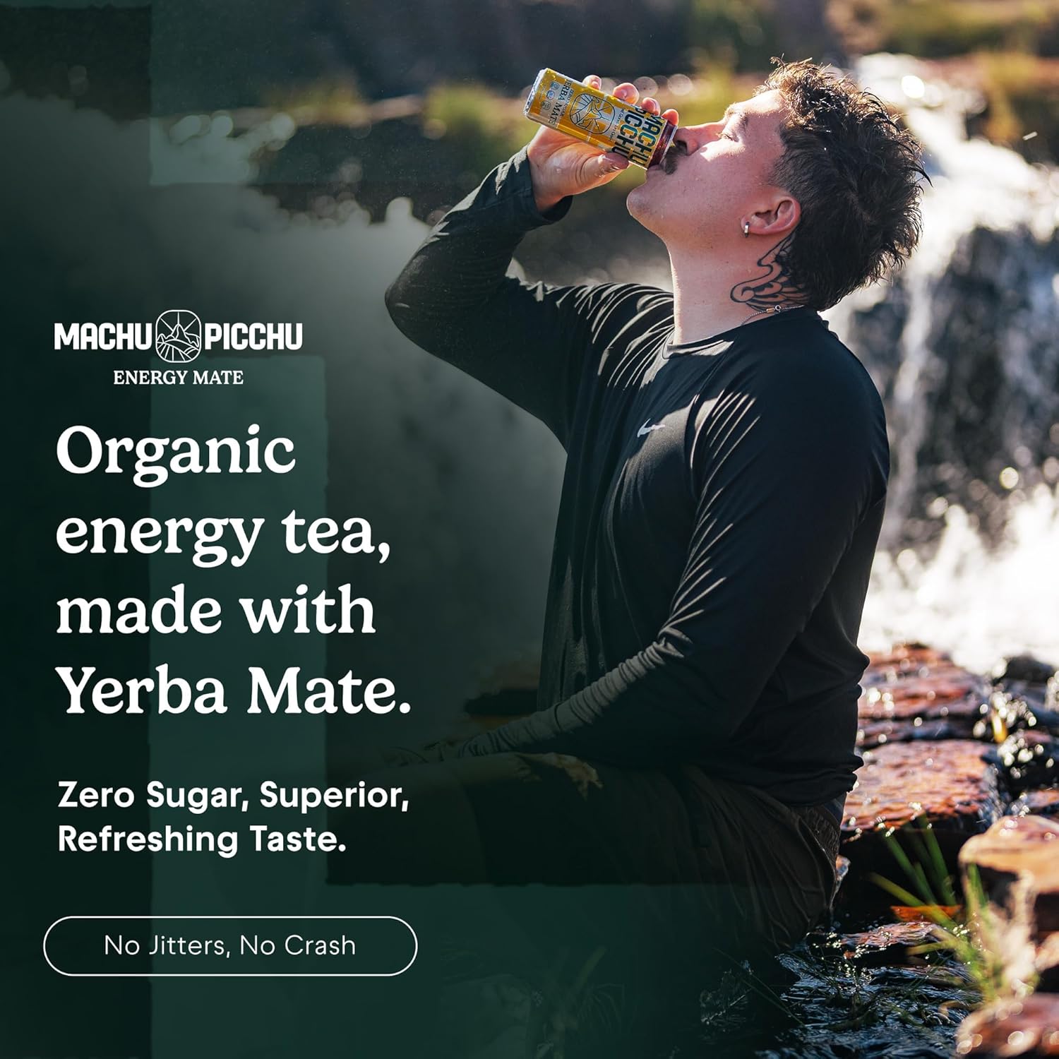 MACHU PICCHU 12-Pack-Wild Berry Zero Sugar Energy Mate Drink – Non-Carbonated Yerba Mate, 120mg Organic Caffeine, Smooth Focus Without Jitters or Crash, Low Calorie, USDA Organic, 12oz Cans