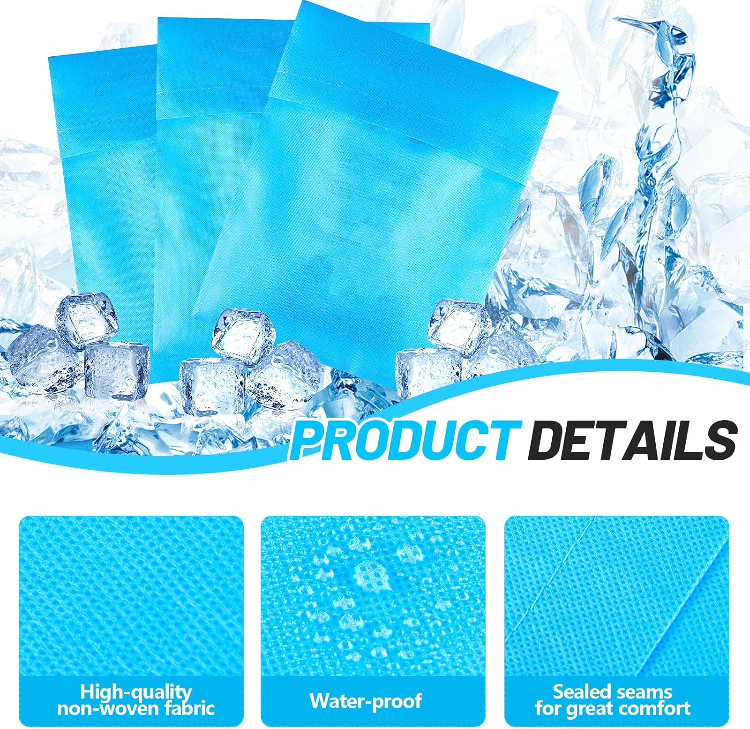 Tatuo 50 Pcs 10"x14" Disposable Hot Cold Pack Sleeves Seal Non Woven Disposable Ice Pack Sleeve Protective Cover for Hot and Cold Bags