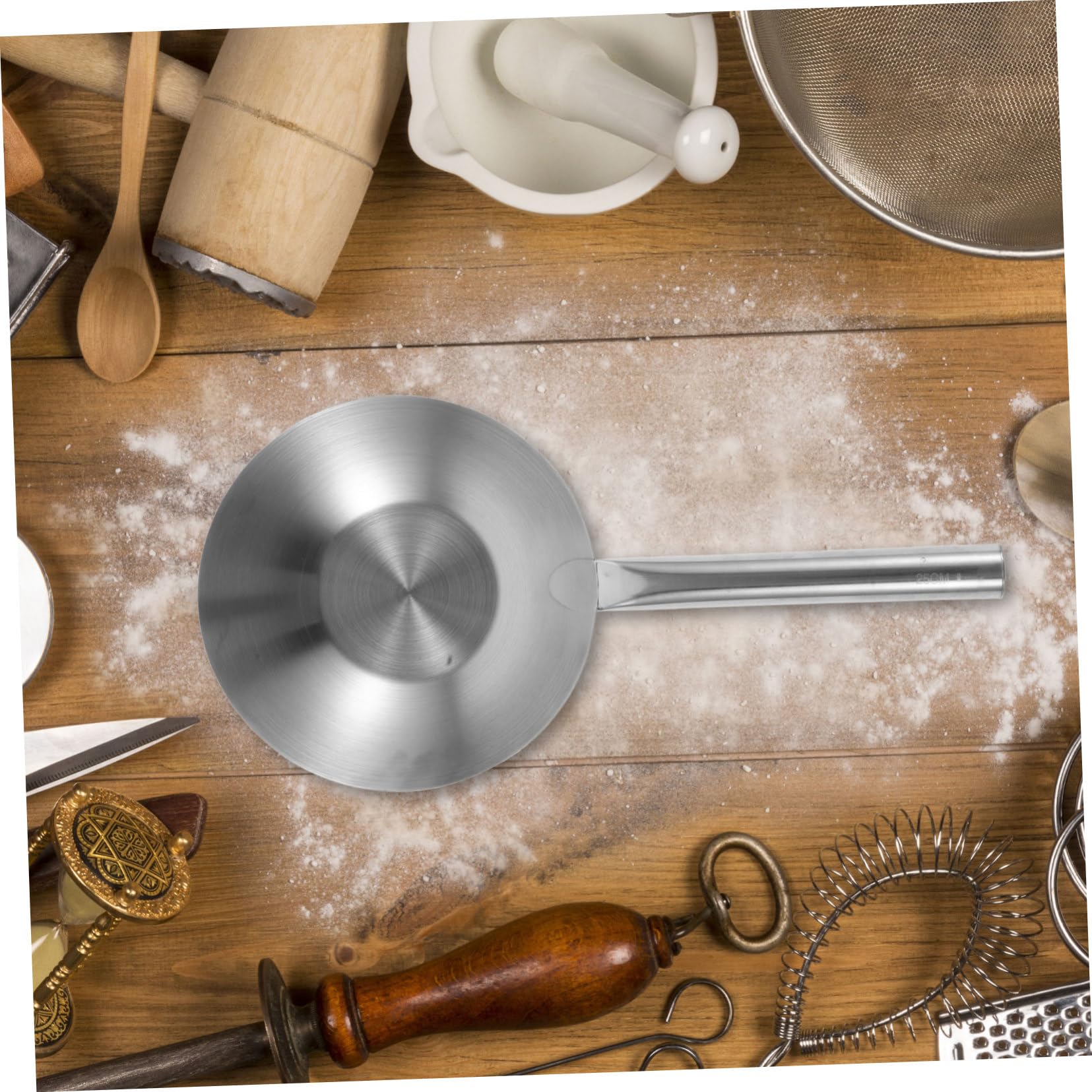 Louche Acier Inoxydable Avec Manche Court Outil De Cuisine Et Jardin Écope Pratique Pour Service De Soupe Et Arrosage Capacité